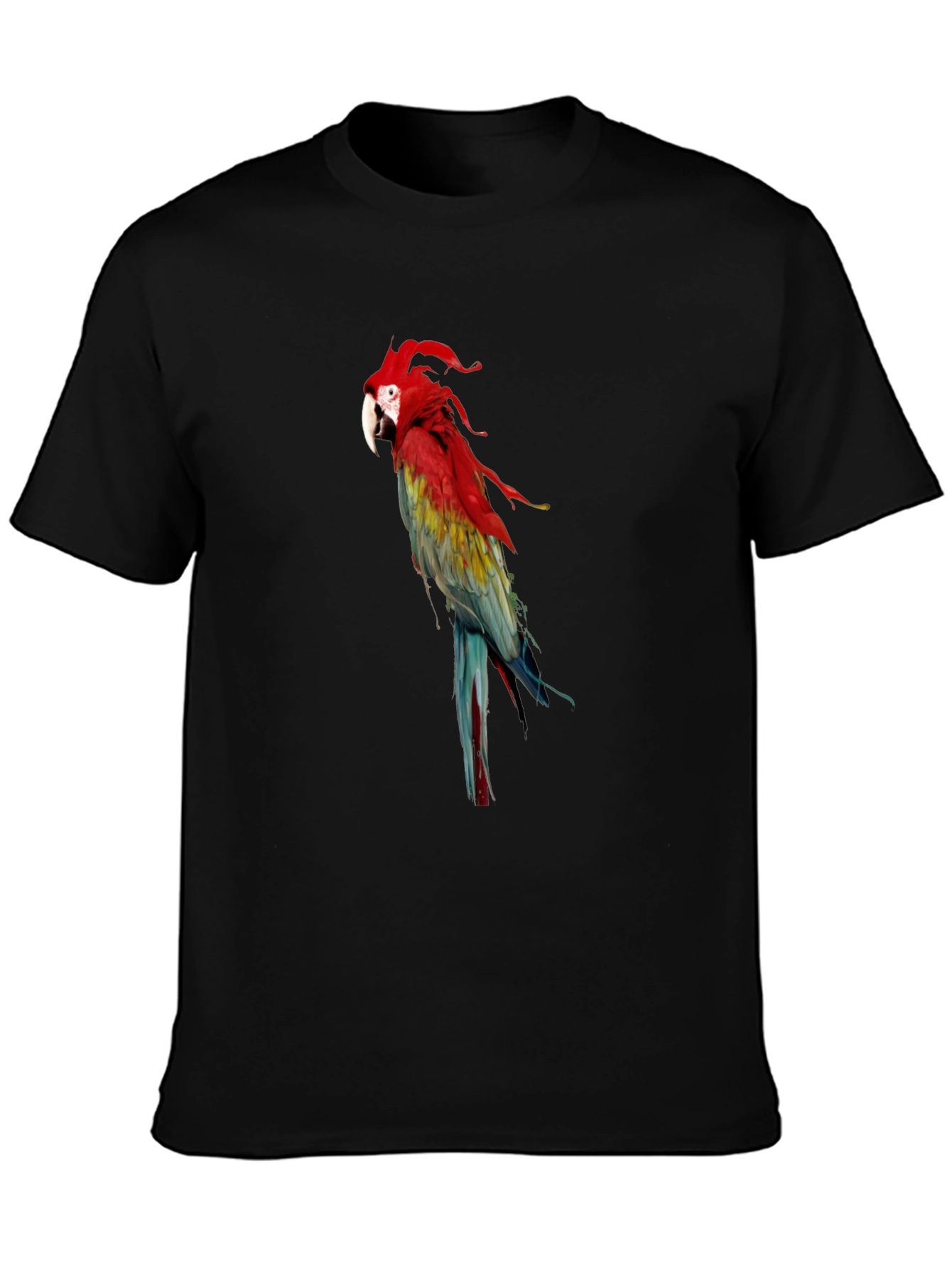 Parrot Graphic Tee - Vivid Bird Print T-Shirt