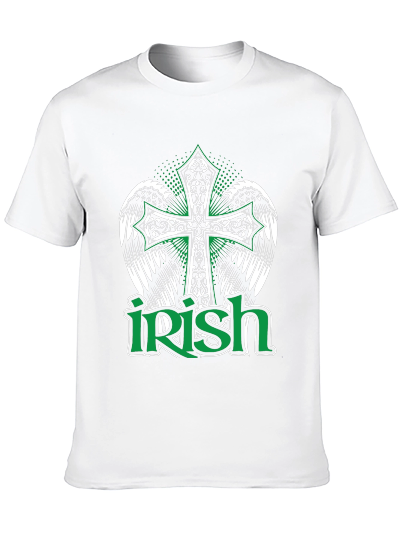 Irish Pride Black T-Shirt Celtic Cross Wings Graphic Tee