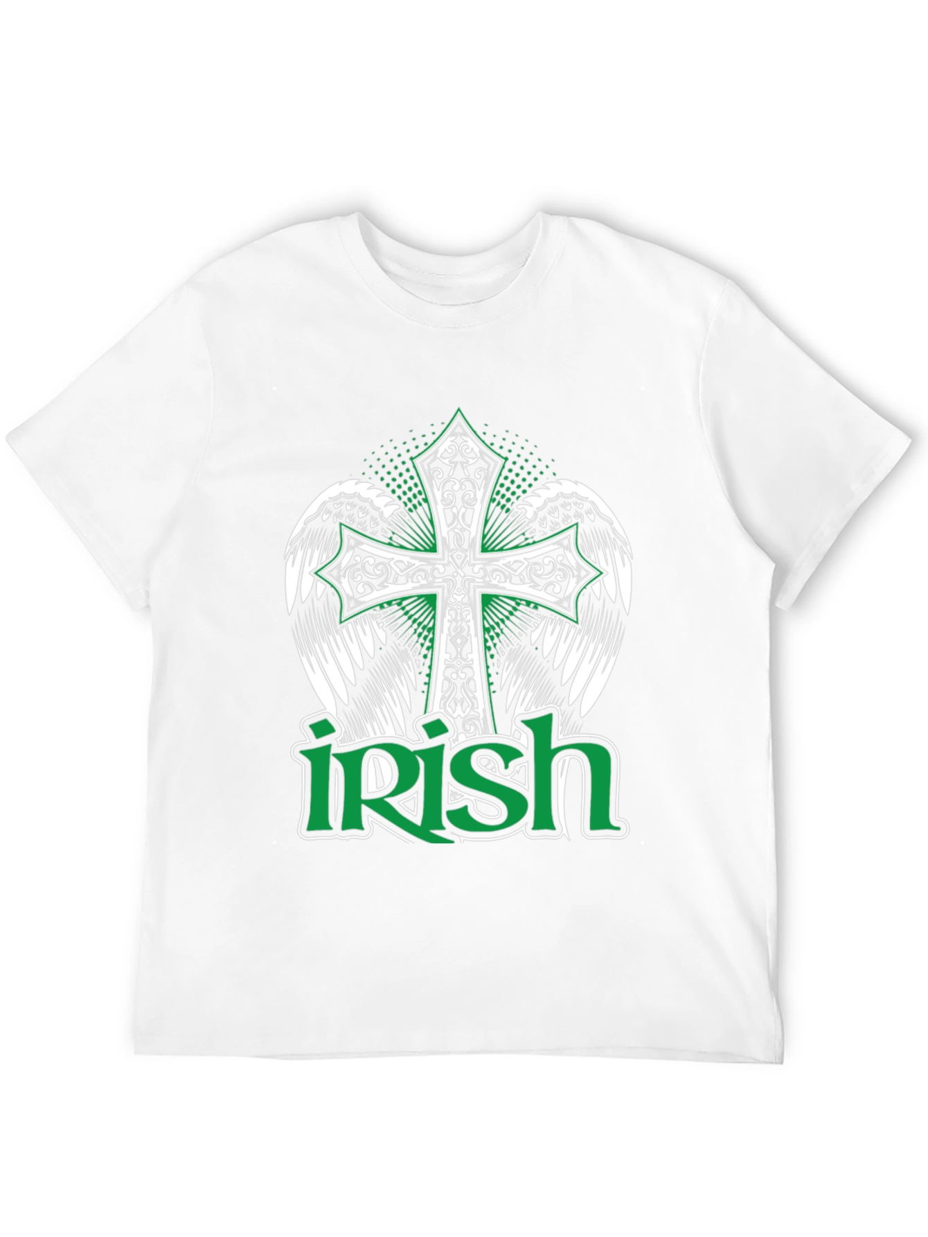 Irish Pride Black T-Shirt Celtic Cross Wings Graphic Tee