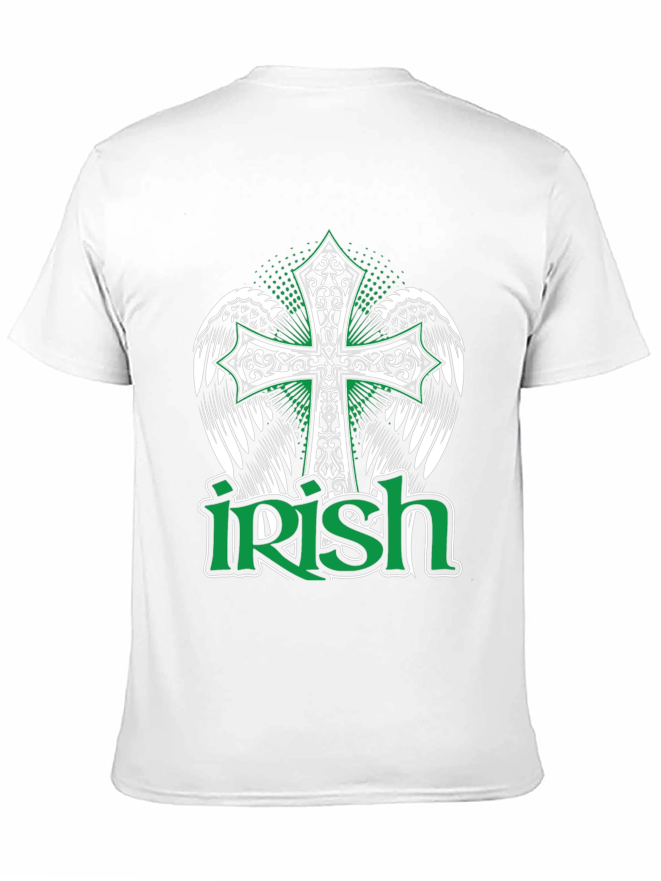 Irish Pride Black T-Shirt Celtic Cross Wings Graphic Tee