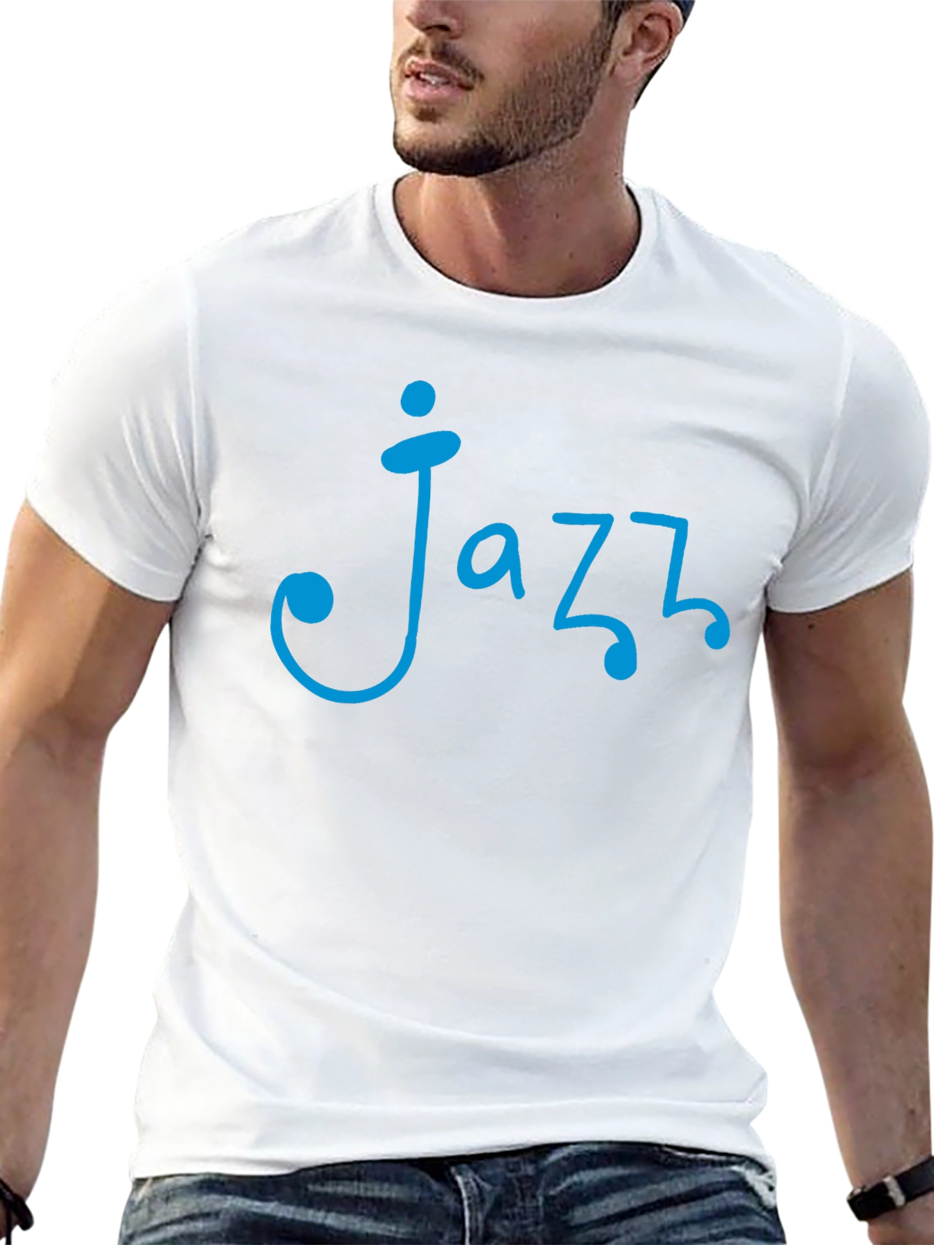 Cool Jazz Music T-Shirt - Stylish Blue Design