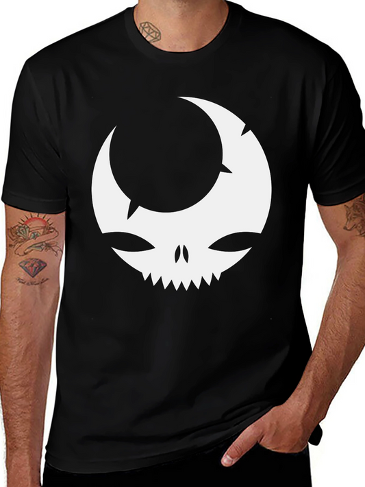 Moon Skull Graphic Black T-Shirt