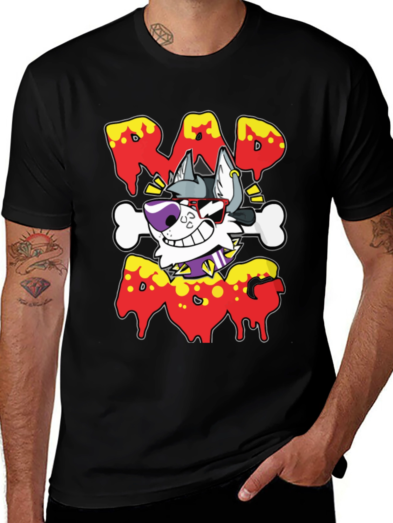 Rad Dog Graphic Tee - Mens Black T-Shirt