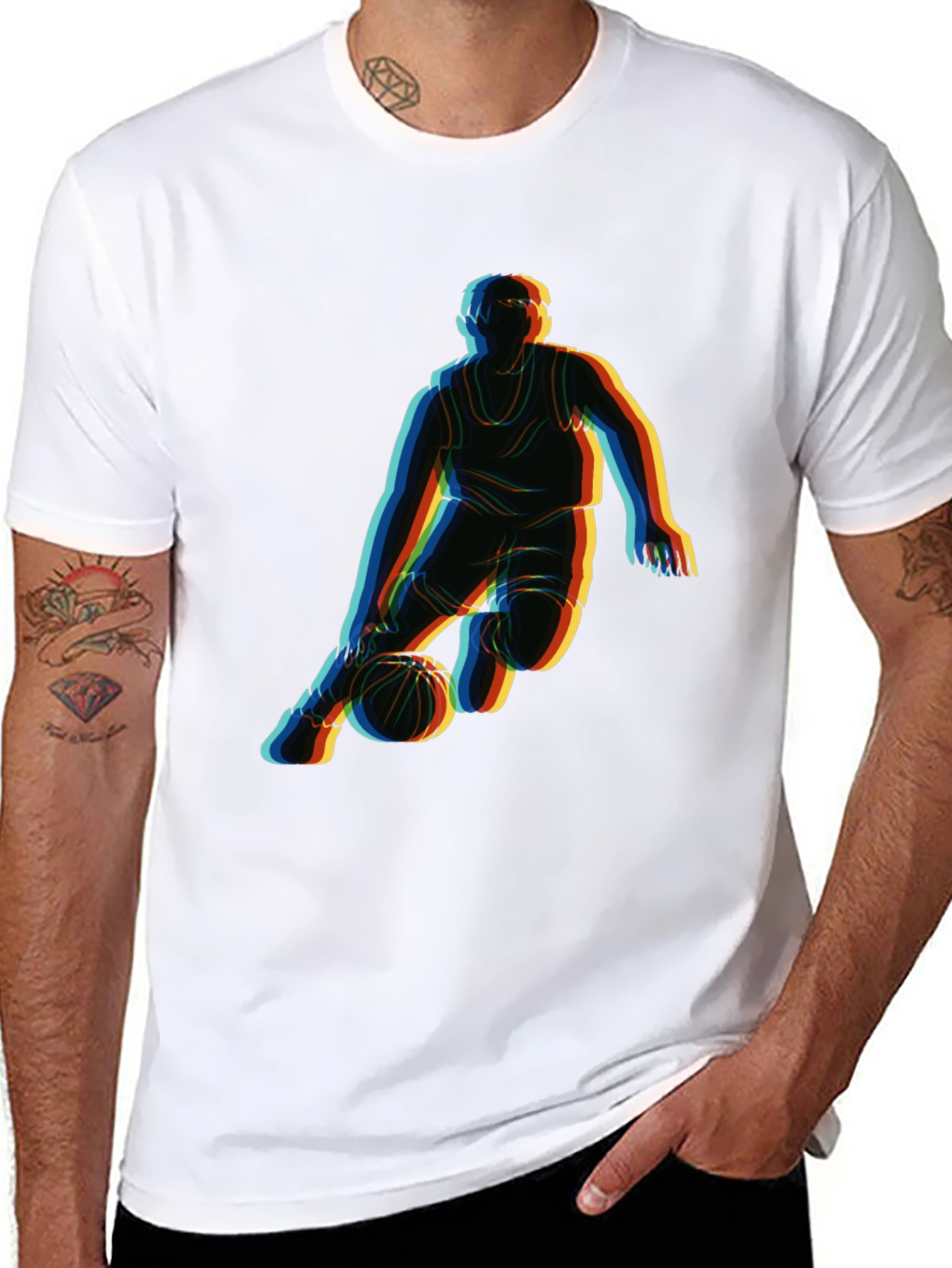 Basketball Player Graphic T-Shirt - Retro Style Tee