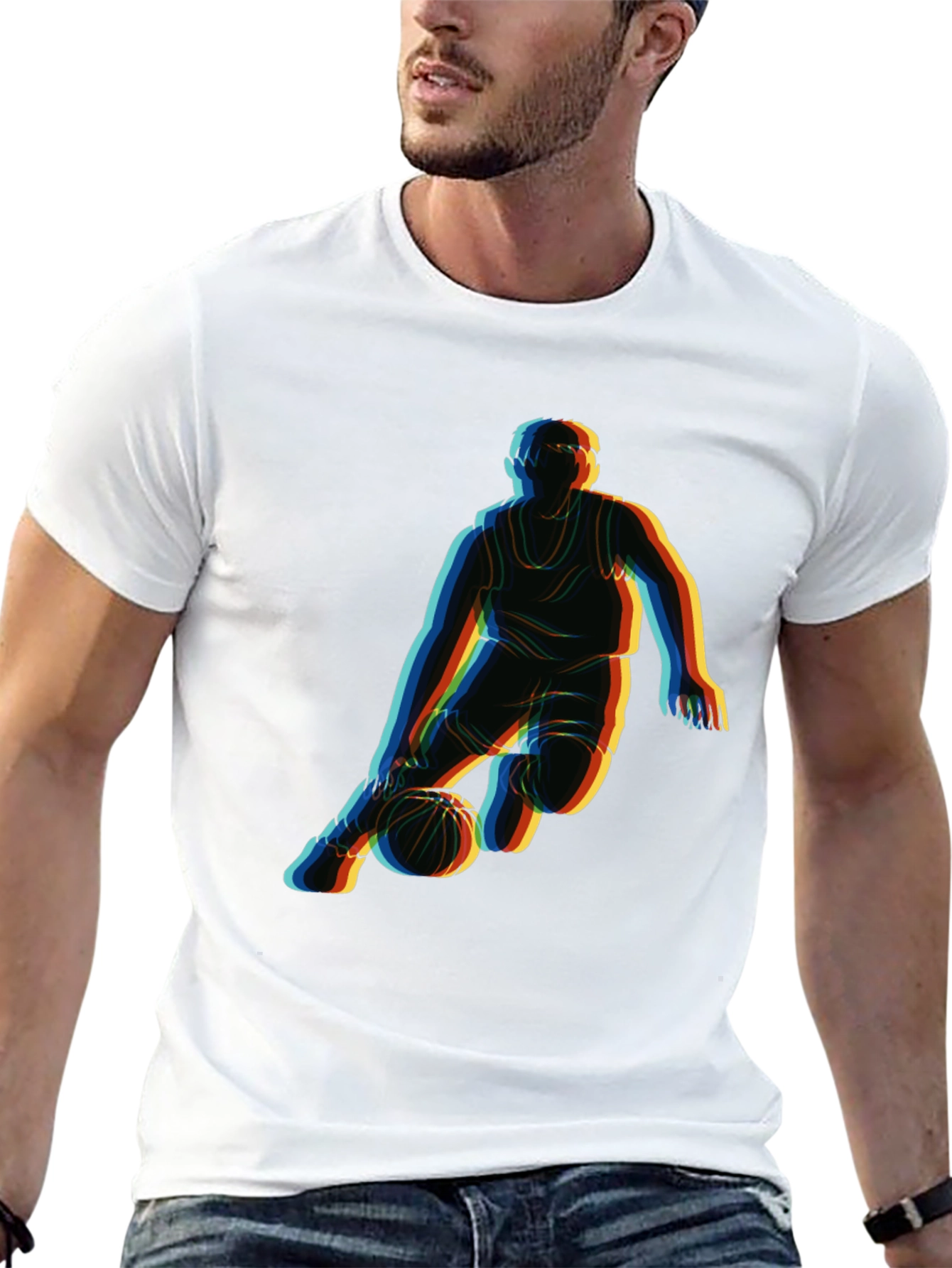 Basketball Player Graphic T-Shirt - Retro Style Tee