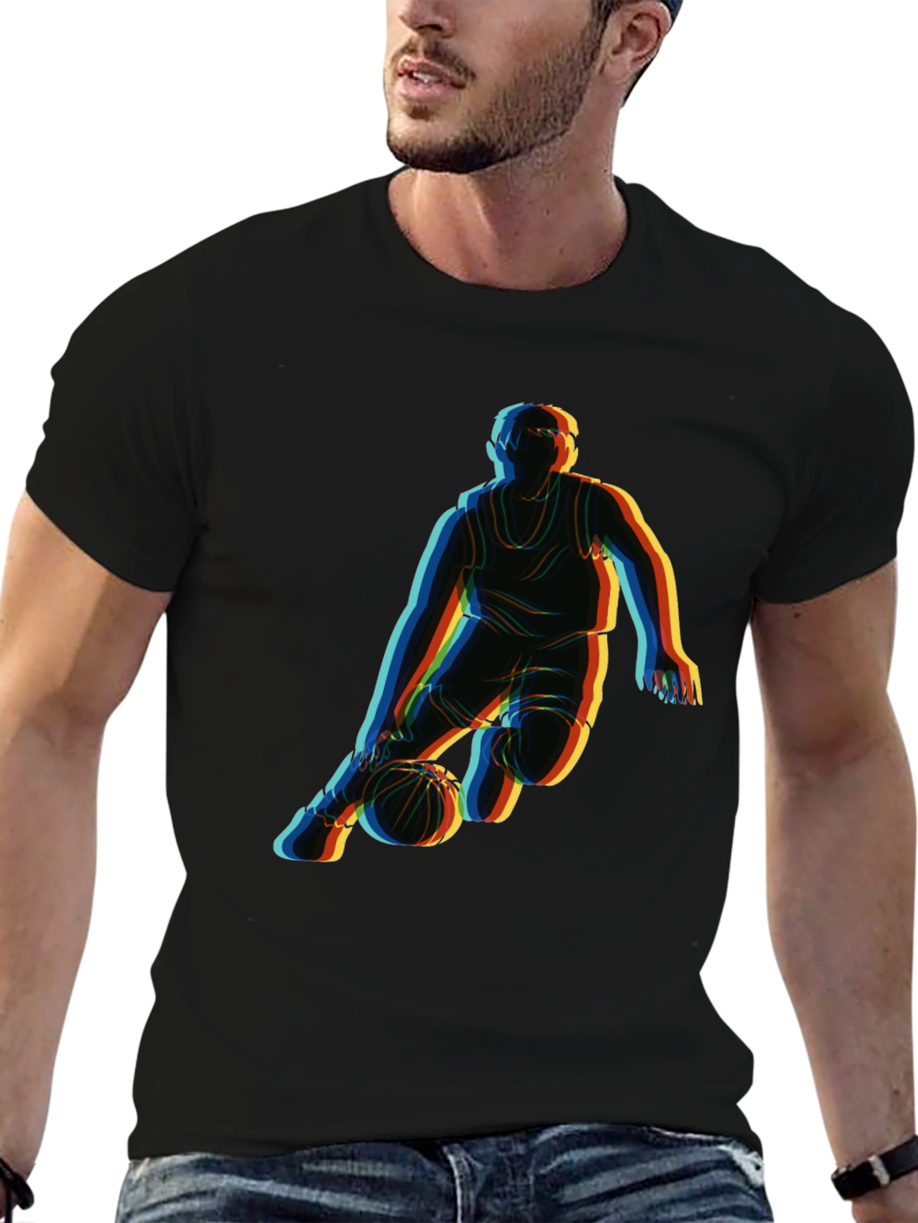 Basketball Player Graphic T-Shirt - Retro Style Tee