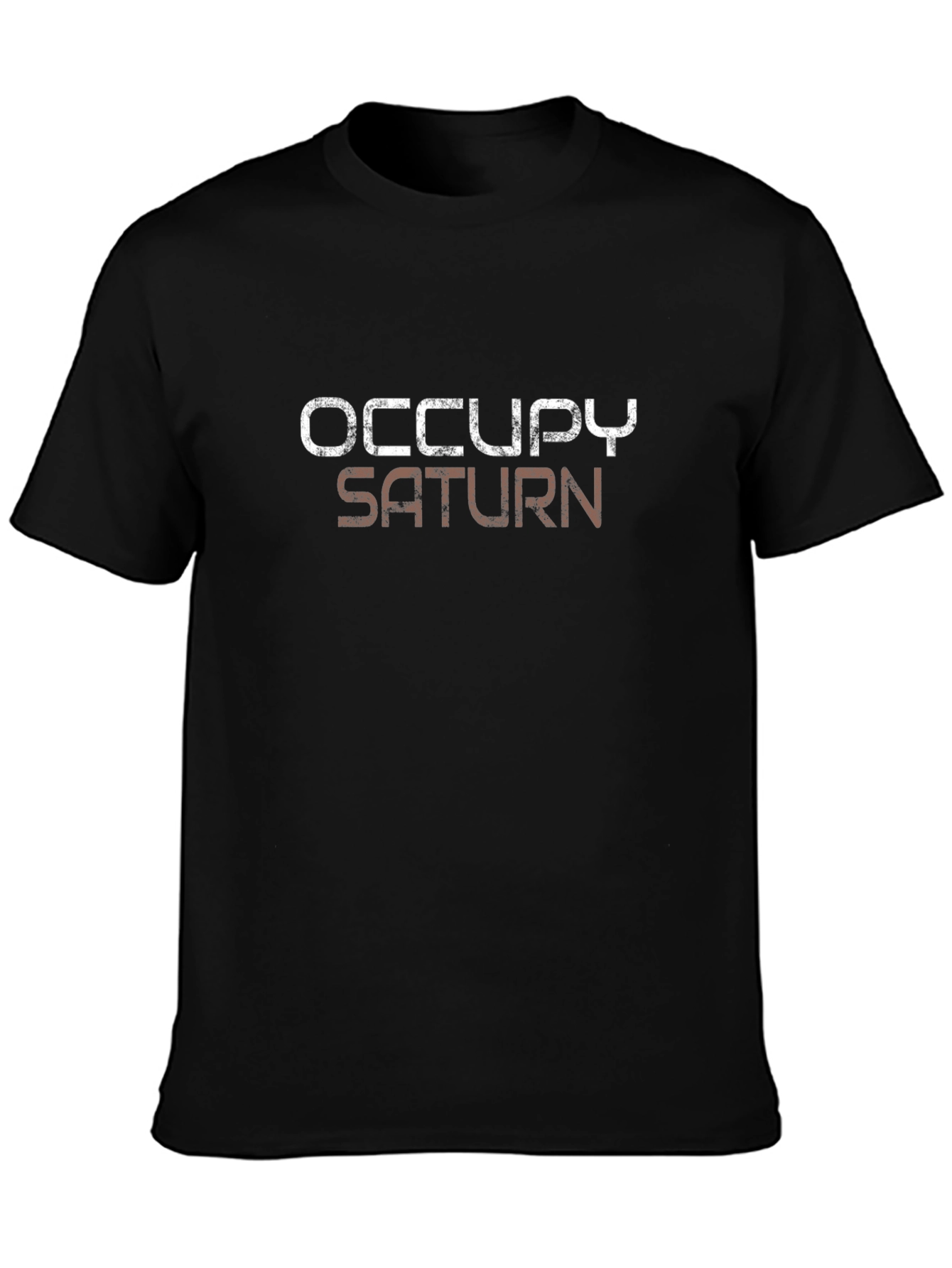 Occupy Saturn Graphic T-Shirt - Stylish Black Tee