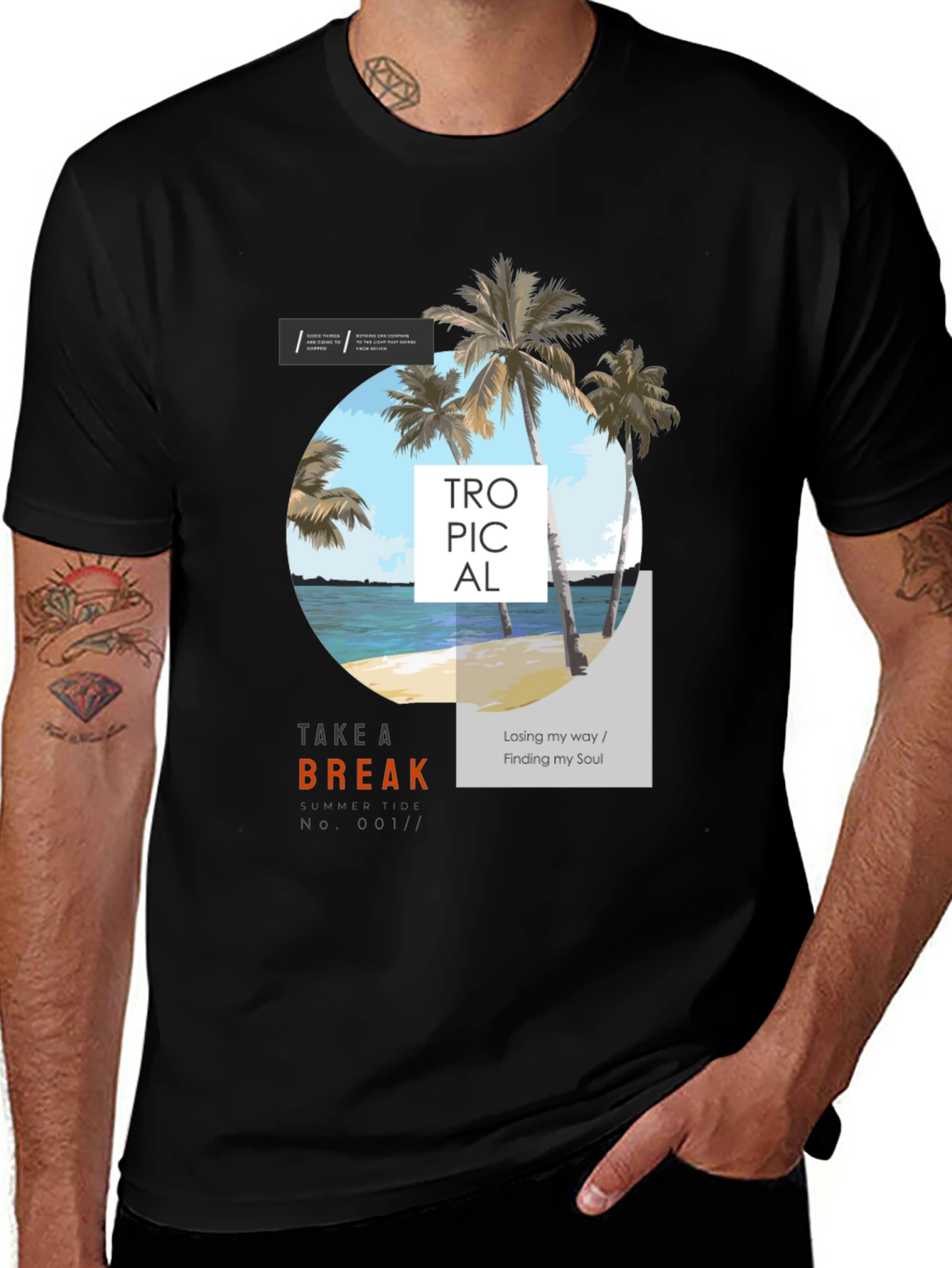 Tropical Beach Graphic Tee - Take a Break