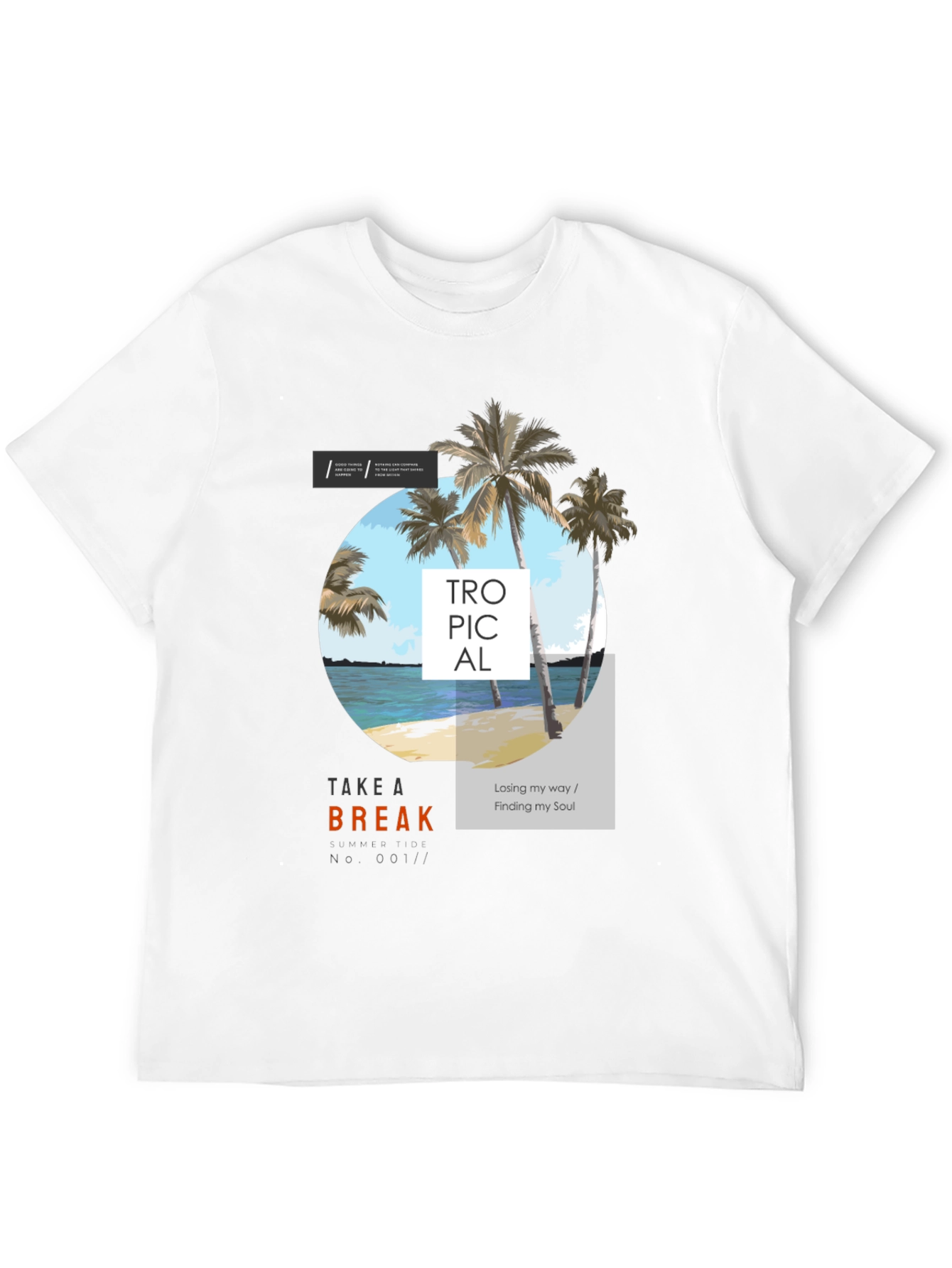 Tropical Beach Graphic Tee - Take a Break