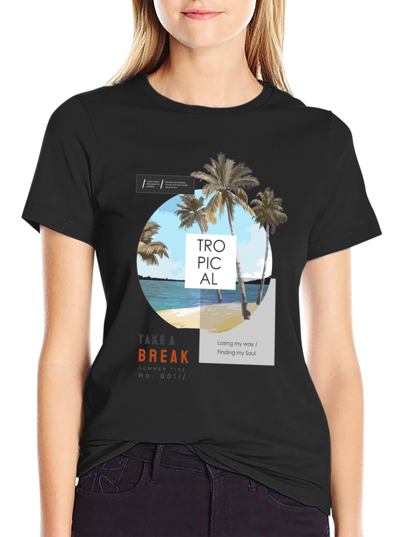 Tropical Beach Graphic Tee - Take a Break