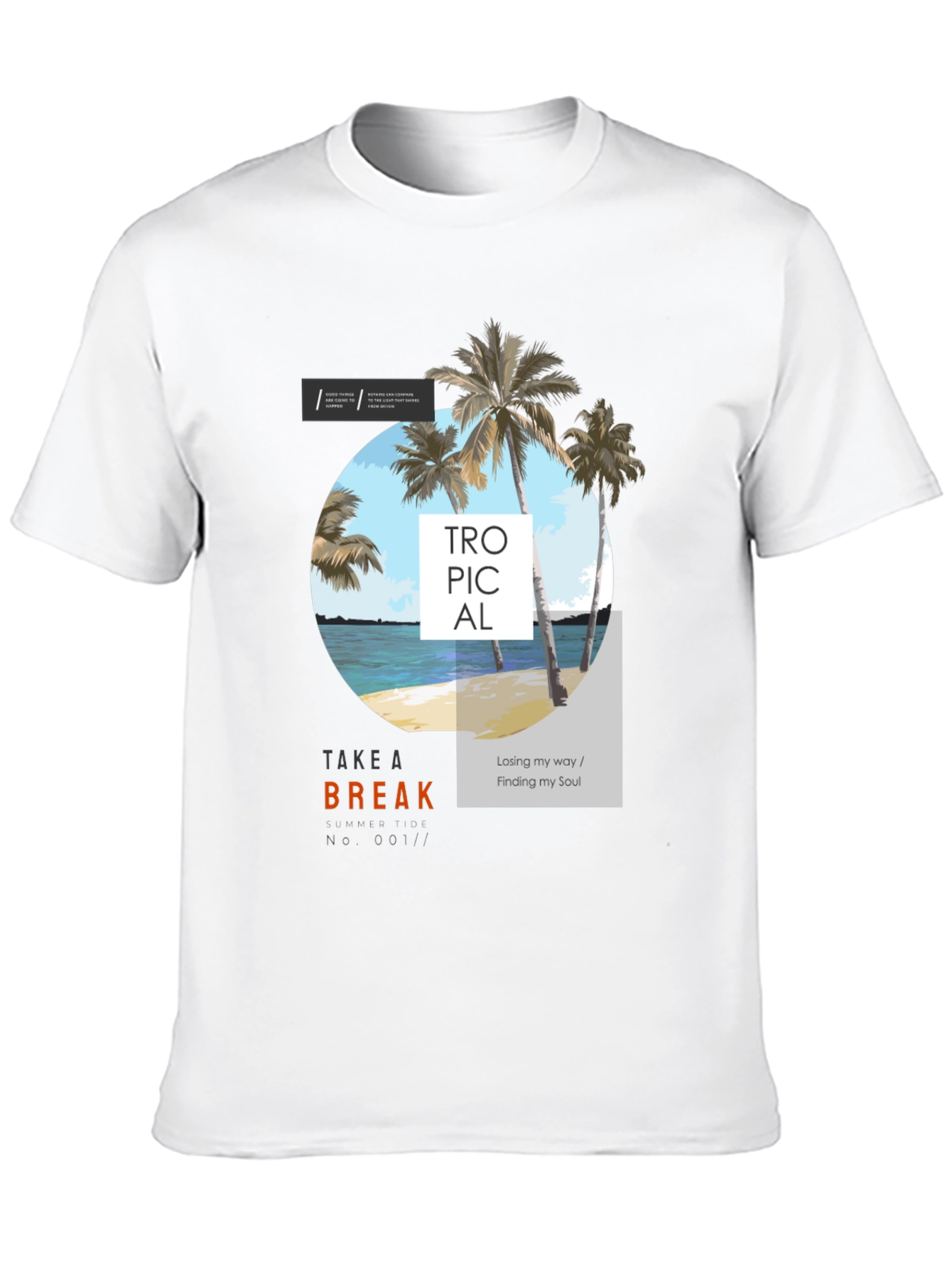 Tropical Beach Graphic Tee - Take a Break