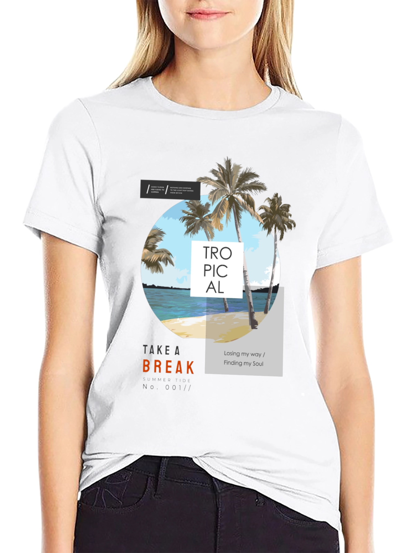 Tropical Beach Graphic Tee - Take a Break