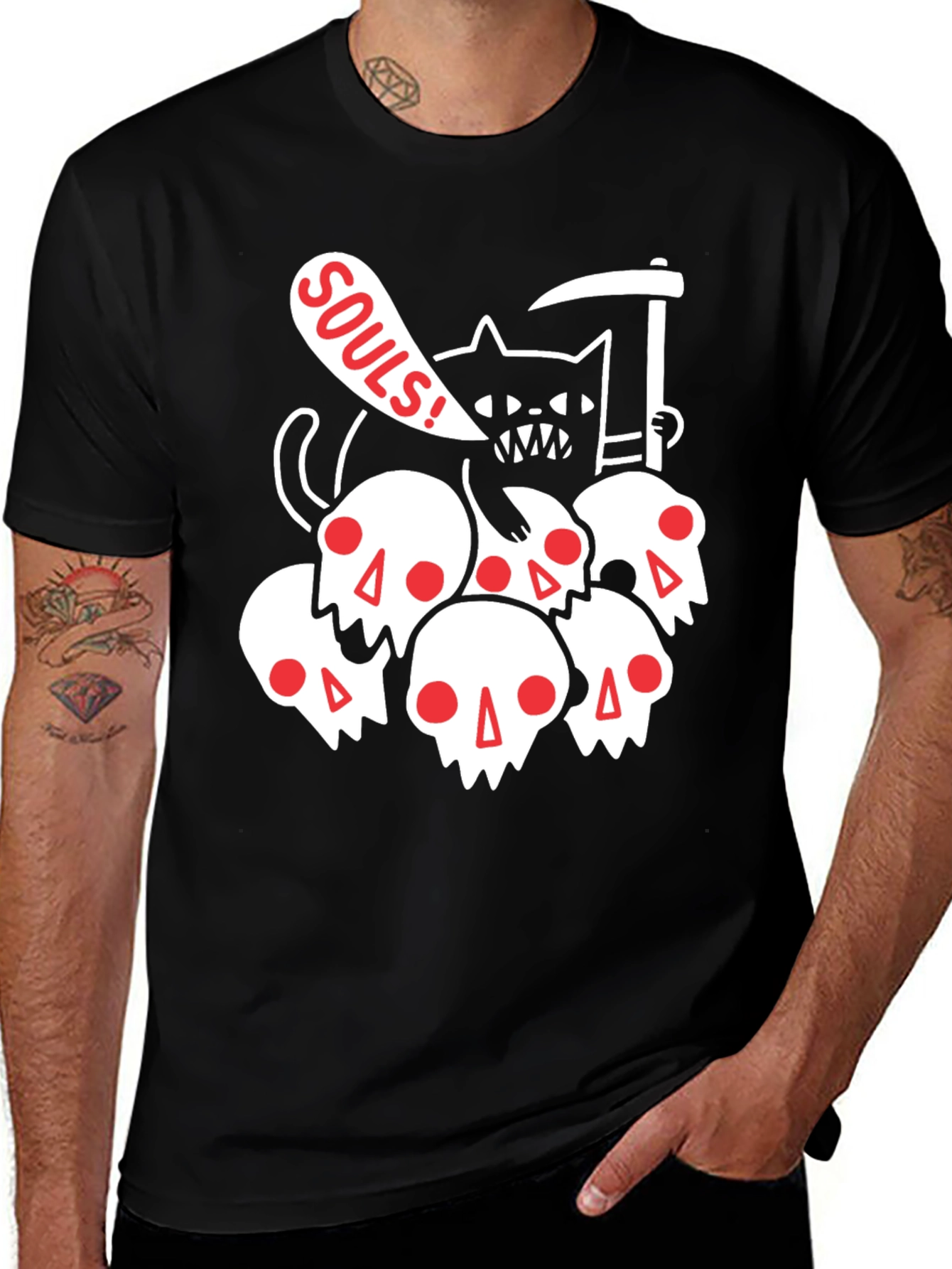 Grim Reaper Cat T-Shirt - Souls Graphic Tee
