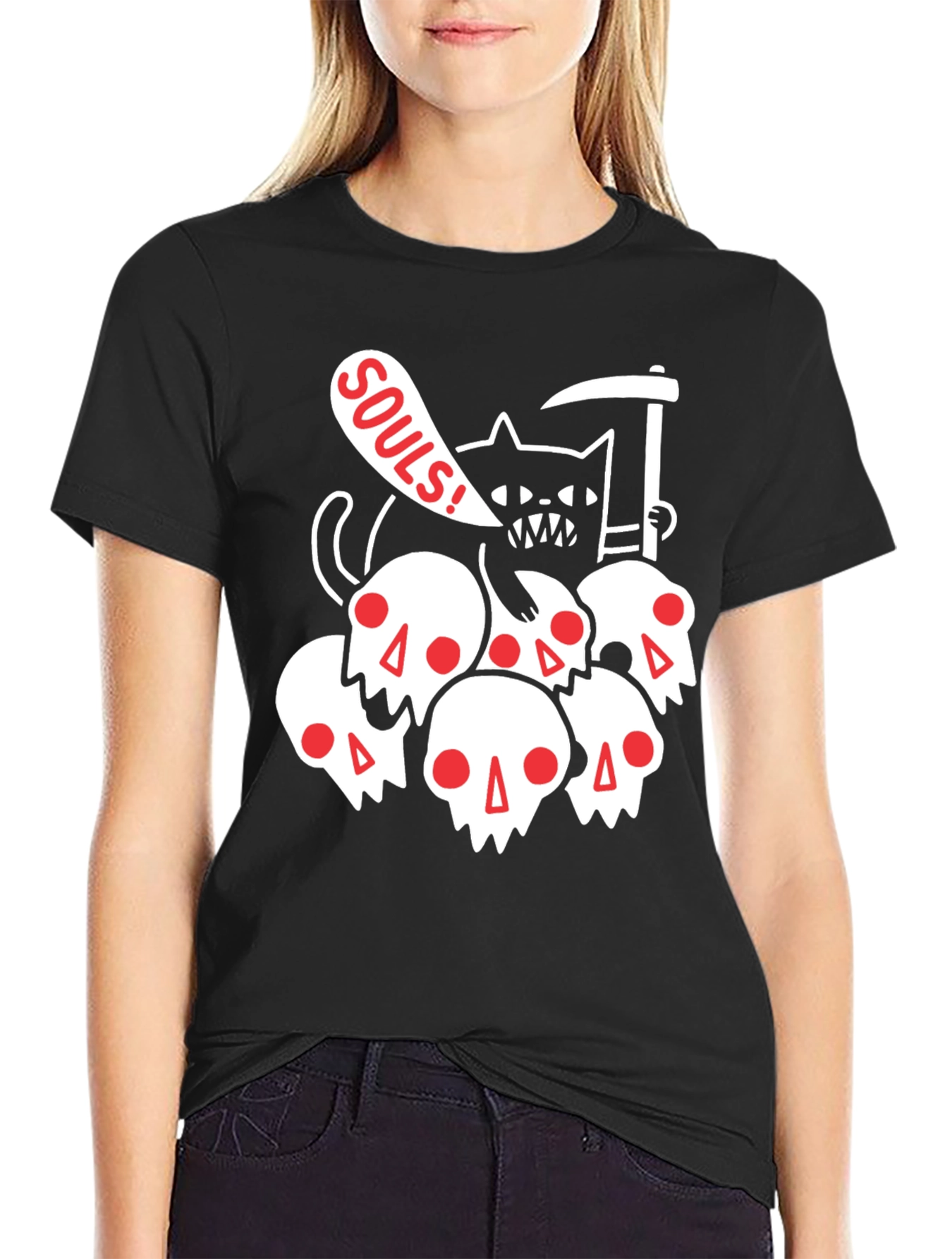 Grim Reaper Cat T-Shirt - Souls Graphic Tee