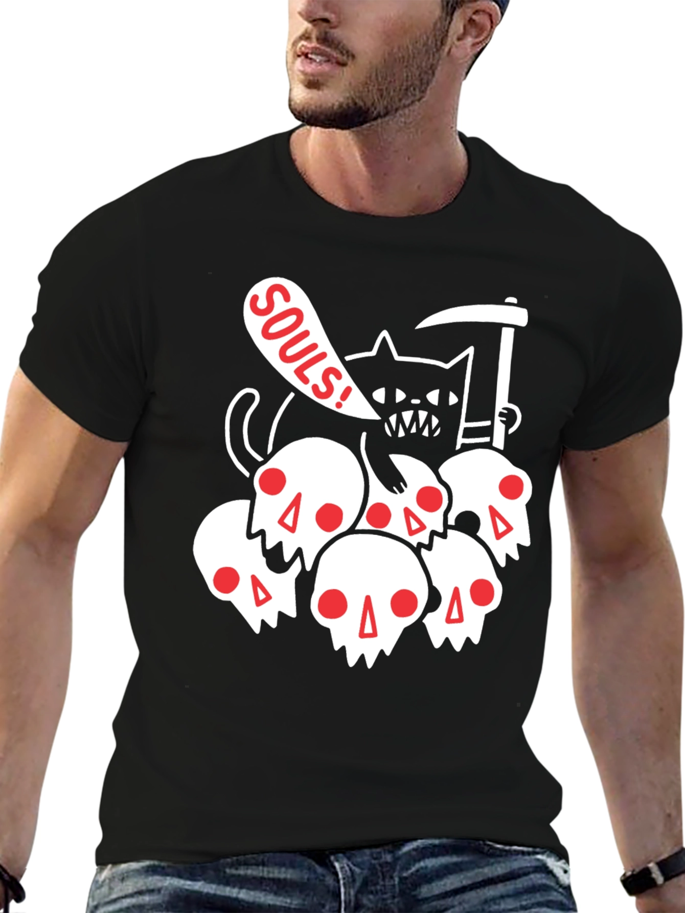 Grim Reaper Cat T-Shirt - Souls Graphic Tee