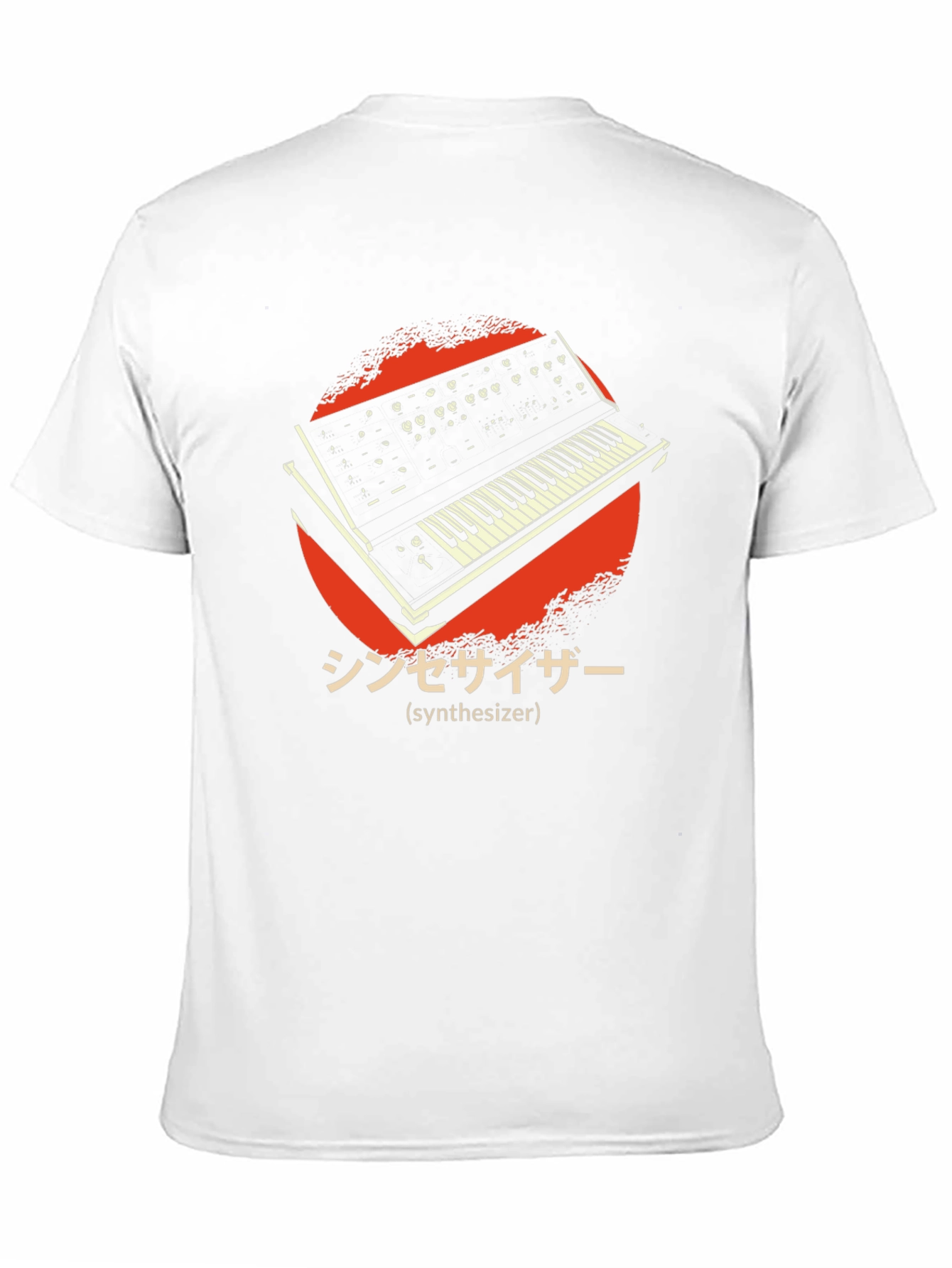 Retro Synthesizer Graphic T-Shirt - Black