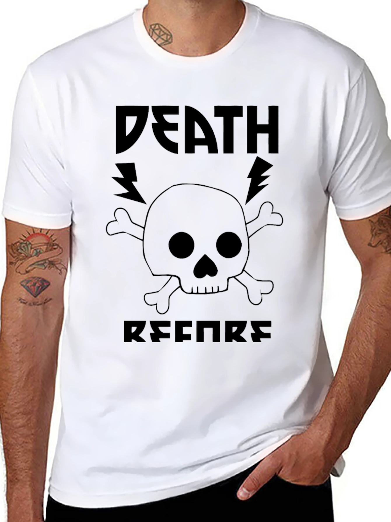 Death Before Referee Graphic Tee - Black Cotton