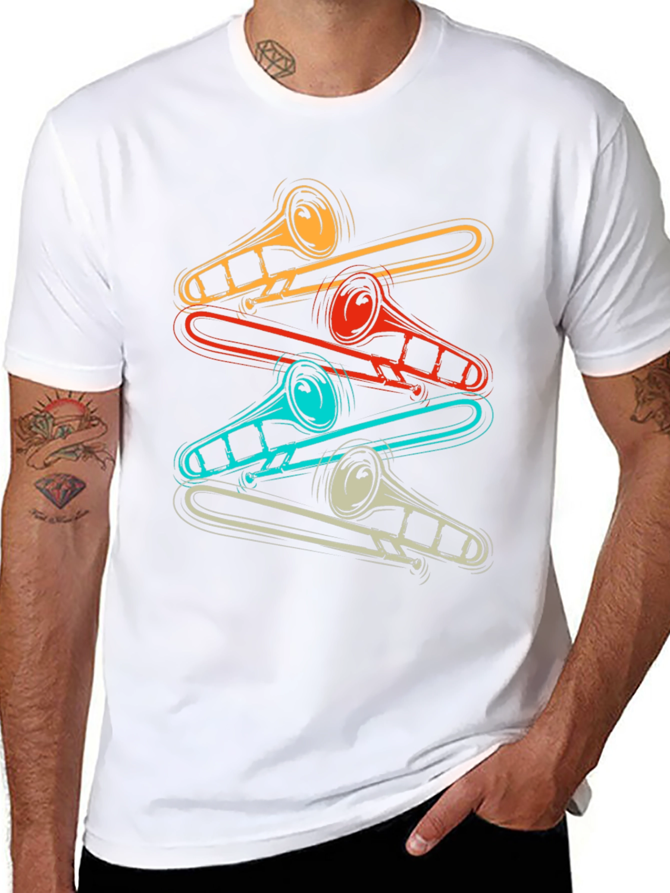 Retro Trombone Music Lover T-Shirt