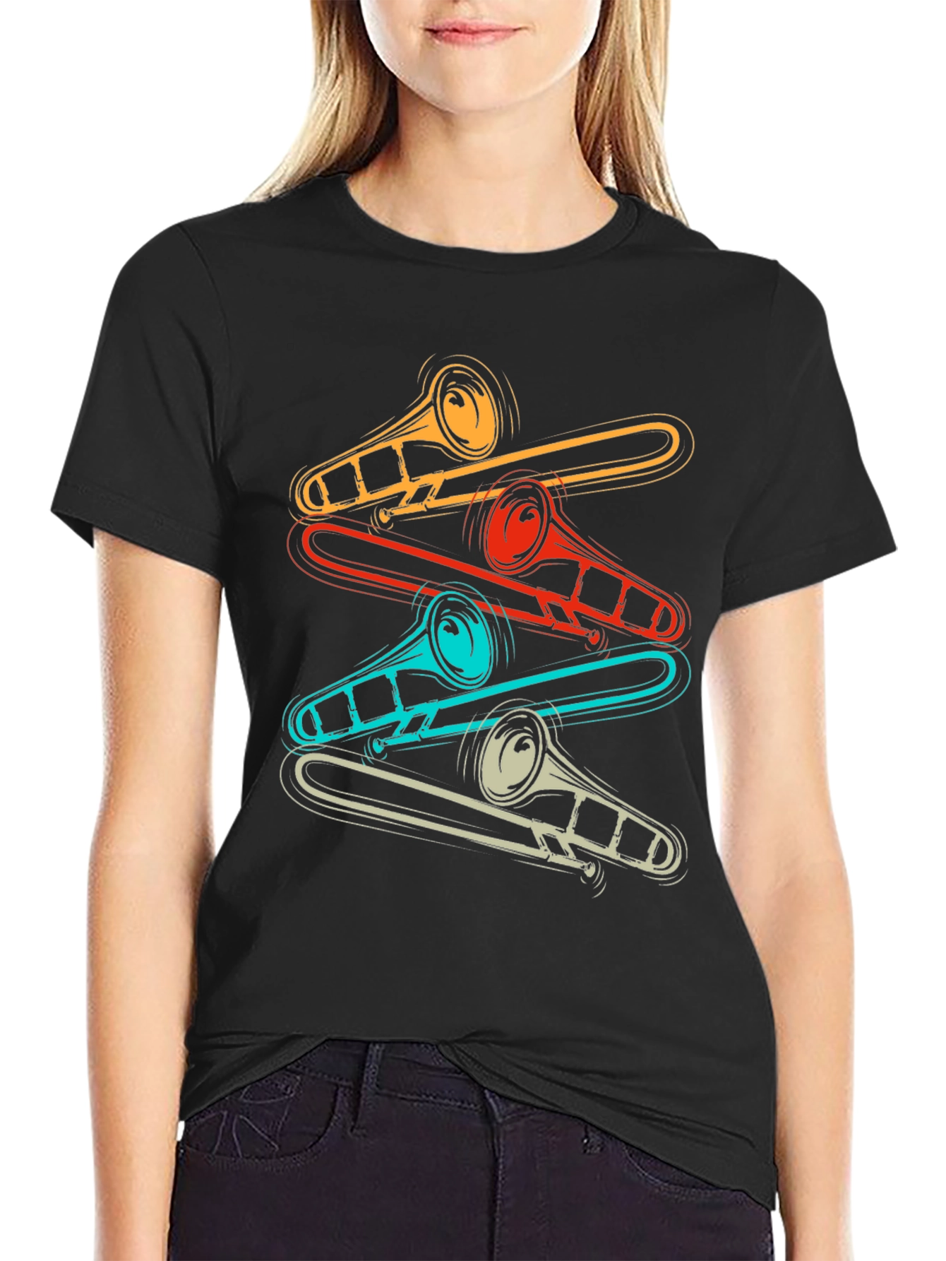 Retro Trombone Music Lover T-Shirt