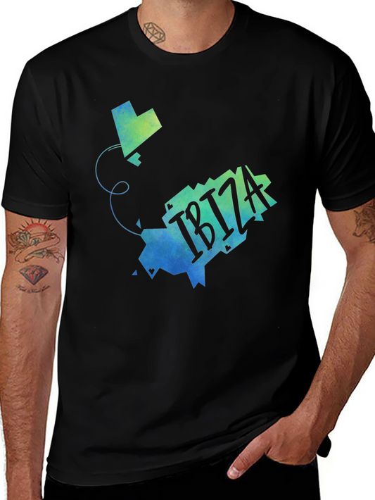 Ibiza Map Graphic T-Shirt - Stylish Travel Souvenir Tee