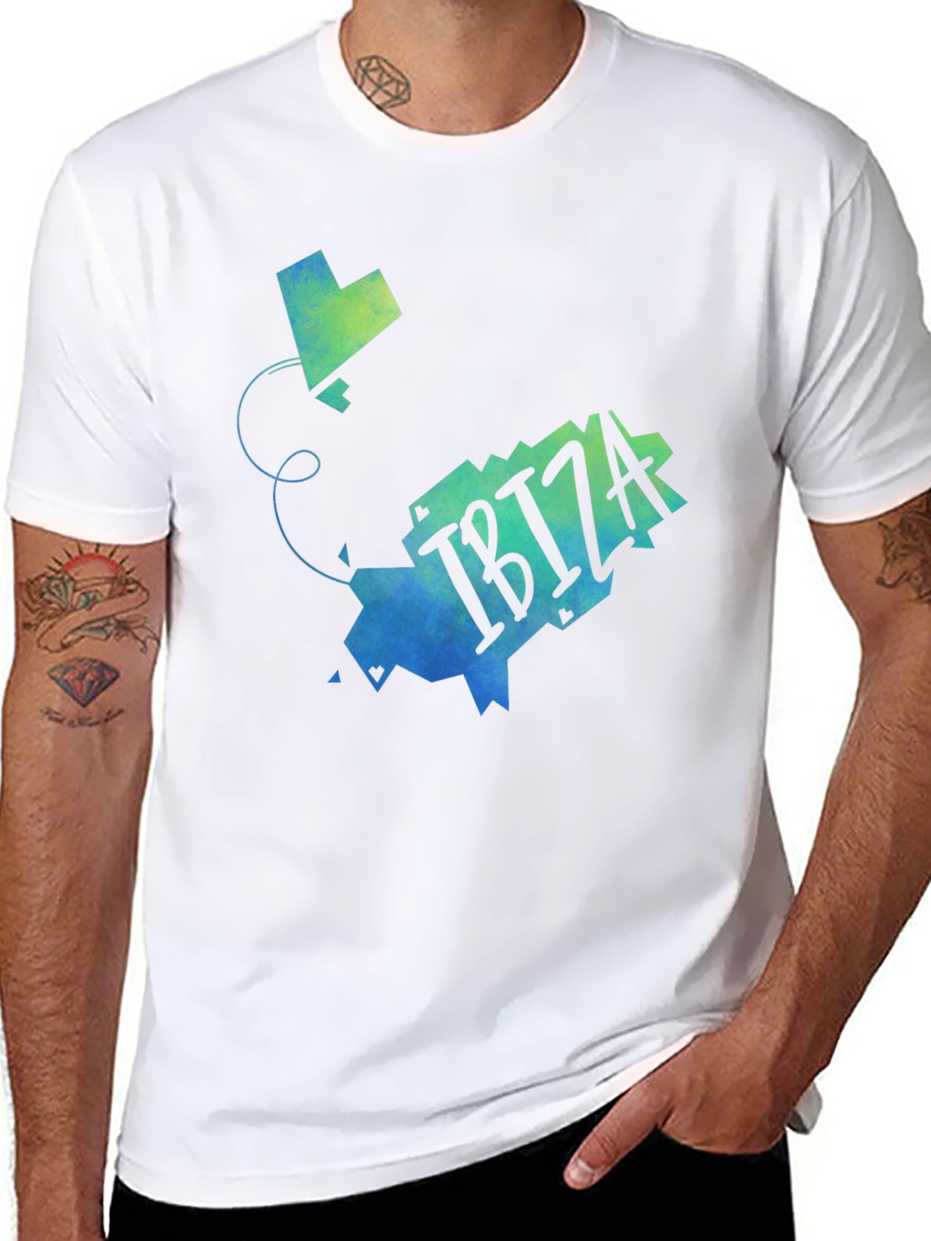 Ibiza Map Graphic T-Shirt - Stylish Travel Souvenir Tee