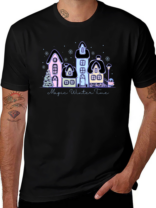 Magic Winter Time Black T-Shirt
