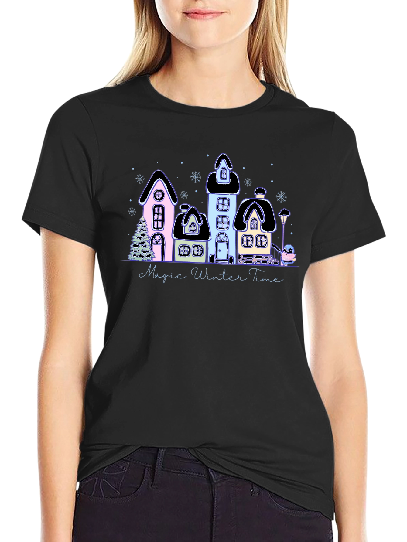 Magic Winter Time Black T-Shirt