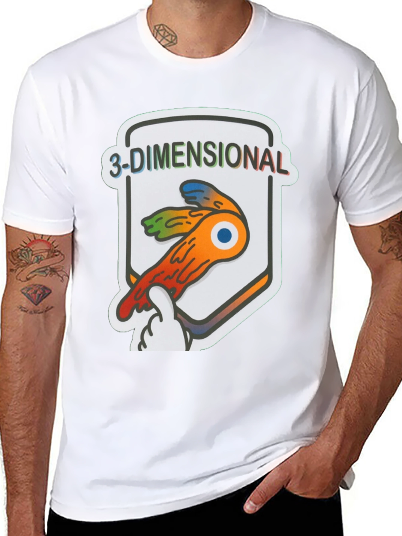 3-Dimensional Graphic T-Shirt | Funny Eye Design