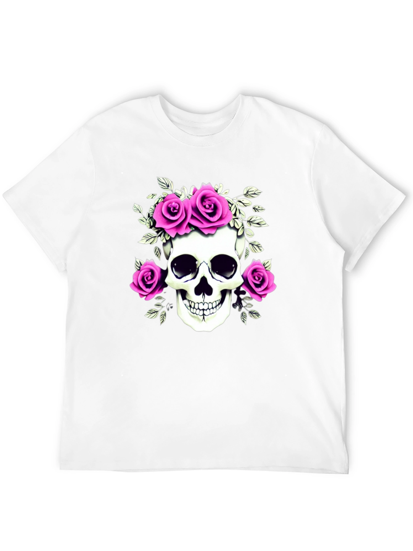 Skull & Roses Graphic T-Shirt - Black