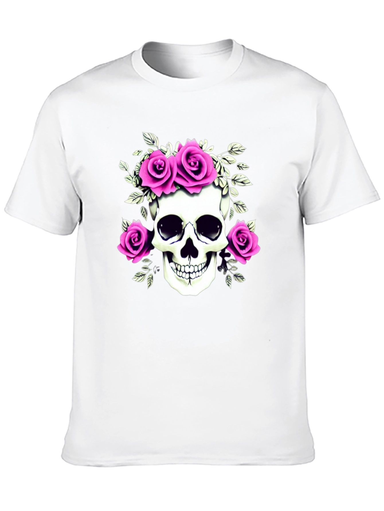 Skull & Roses Graphic T-Shirt - Black
