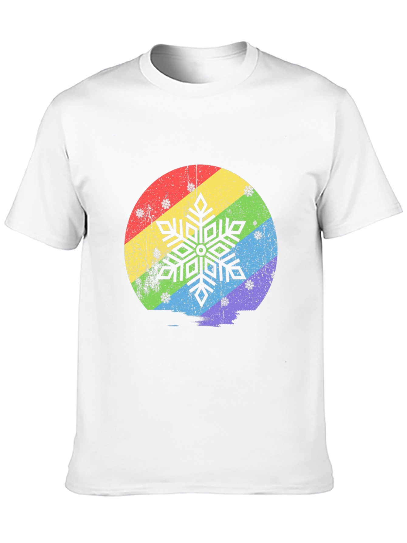 Rainbow Snowflake Graphic T-Shirt