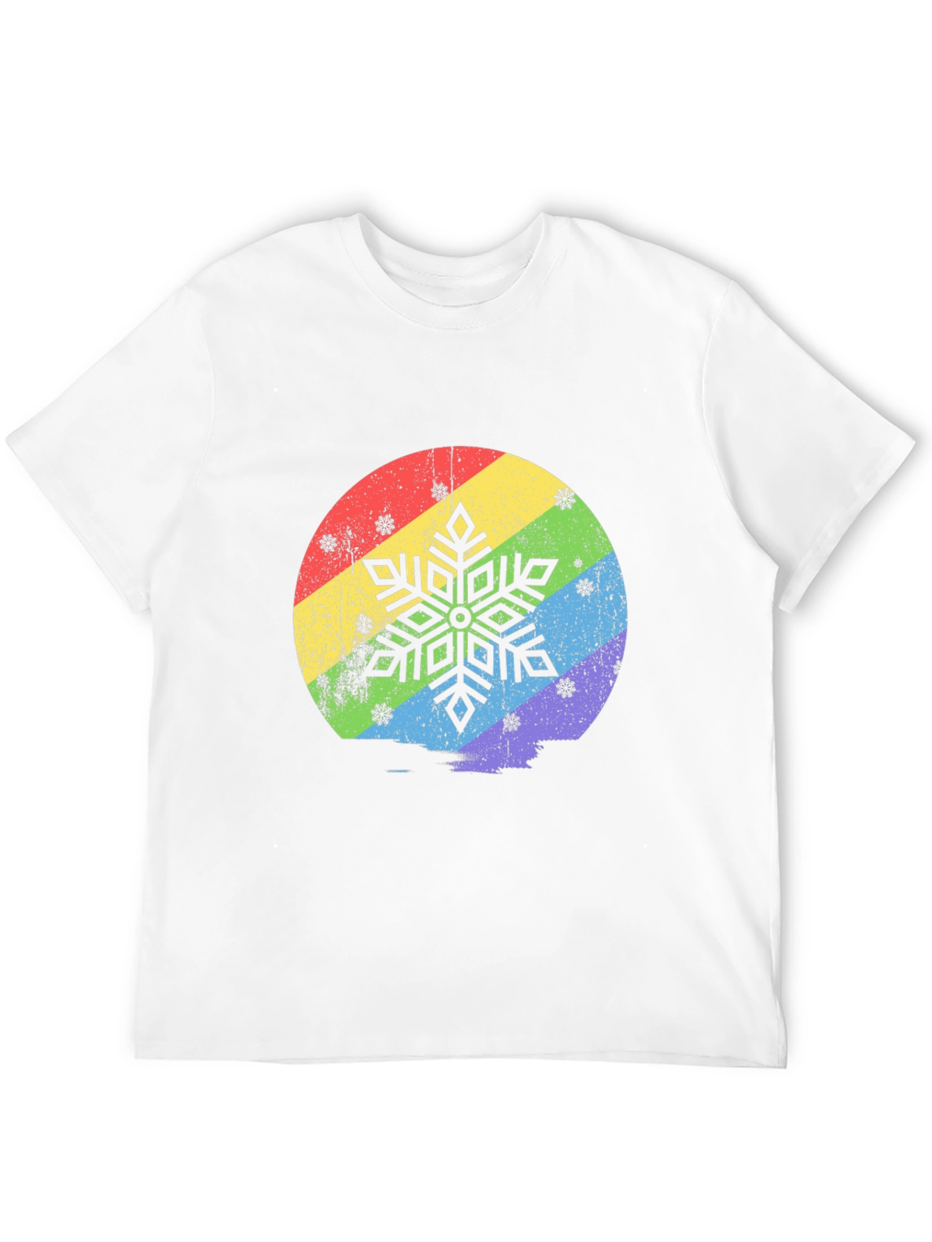 Rainbow Snowflake Graphic T-Shirt