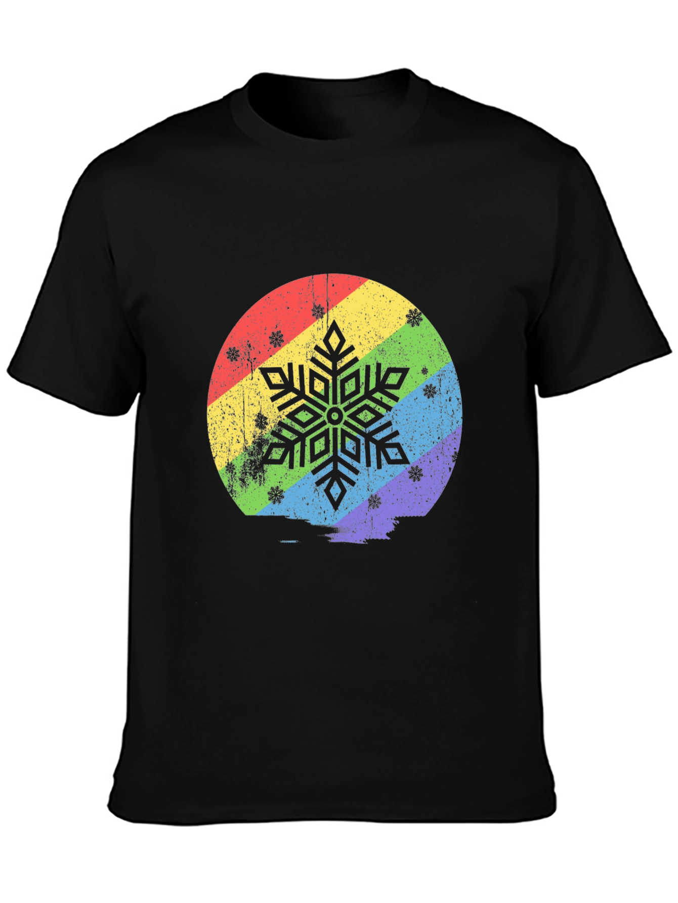 Rainbow Snowflake Graphic T-Shirt