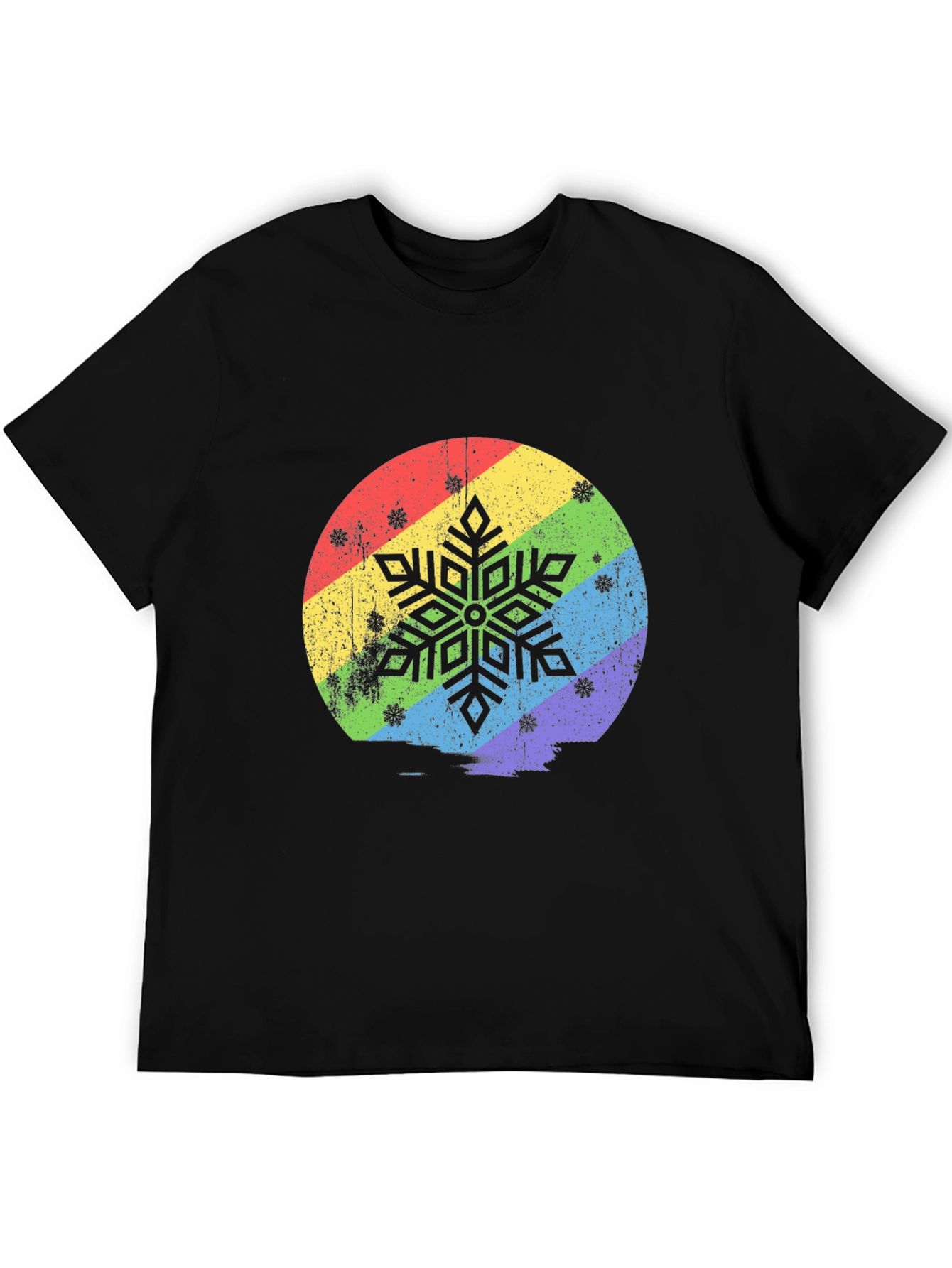 Rainbow Snowflake Graphic T-Shirt