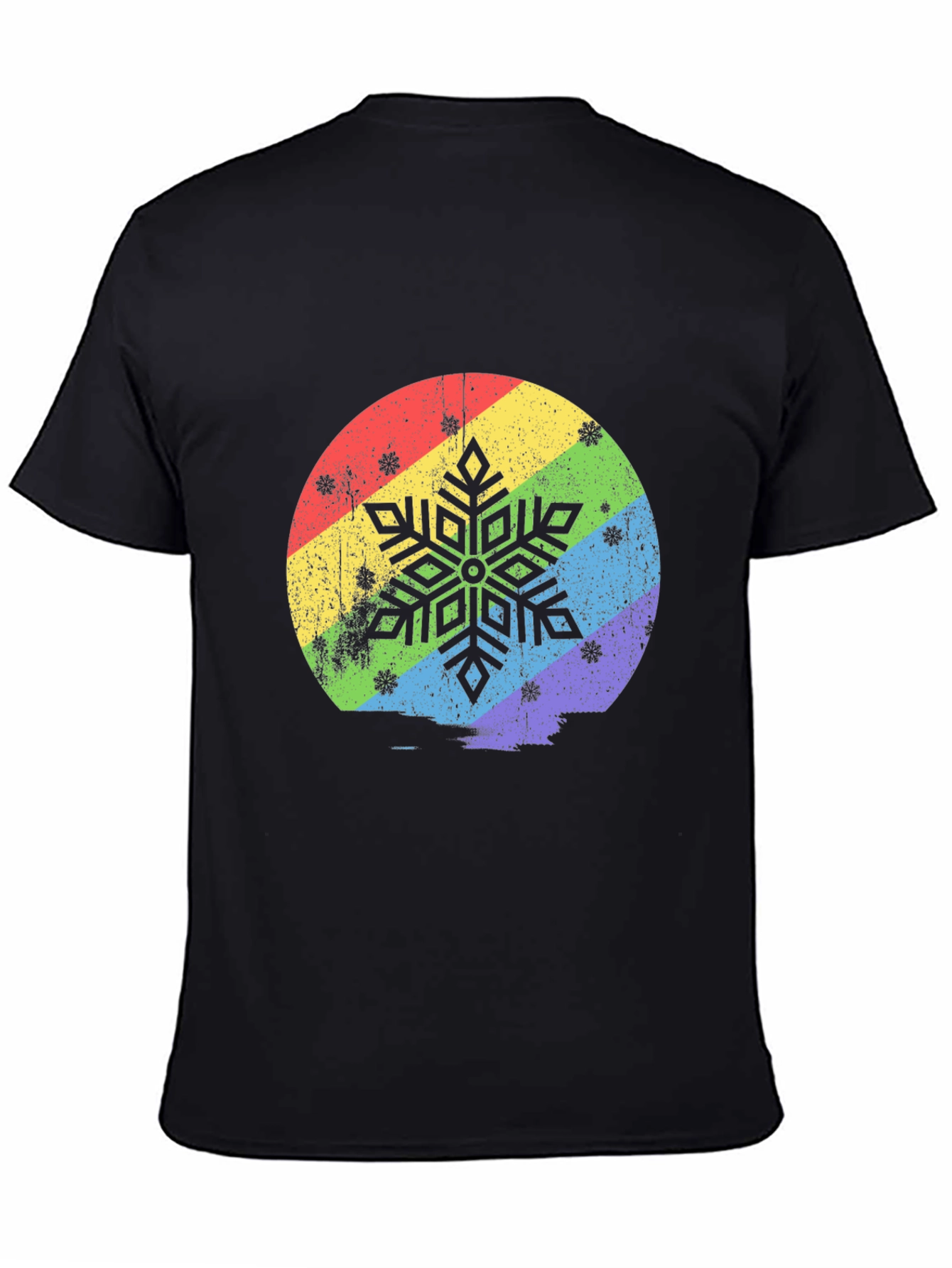 Rainbow Snowflake Graphic T-Shirt