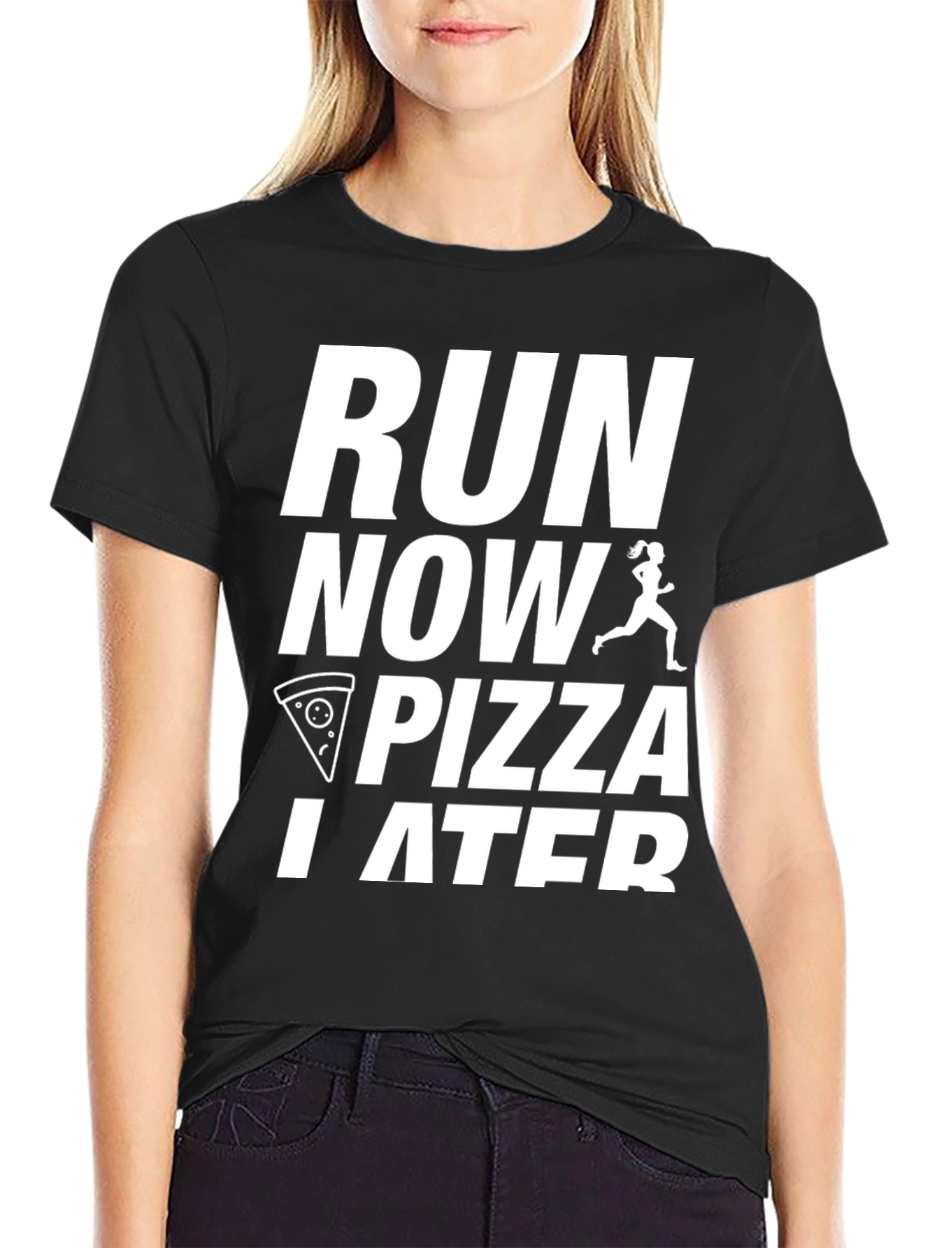 Run Now Pizza Later Graphic T-Shirt