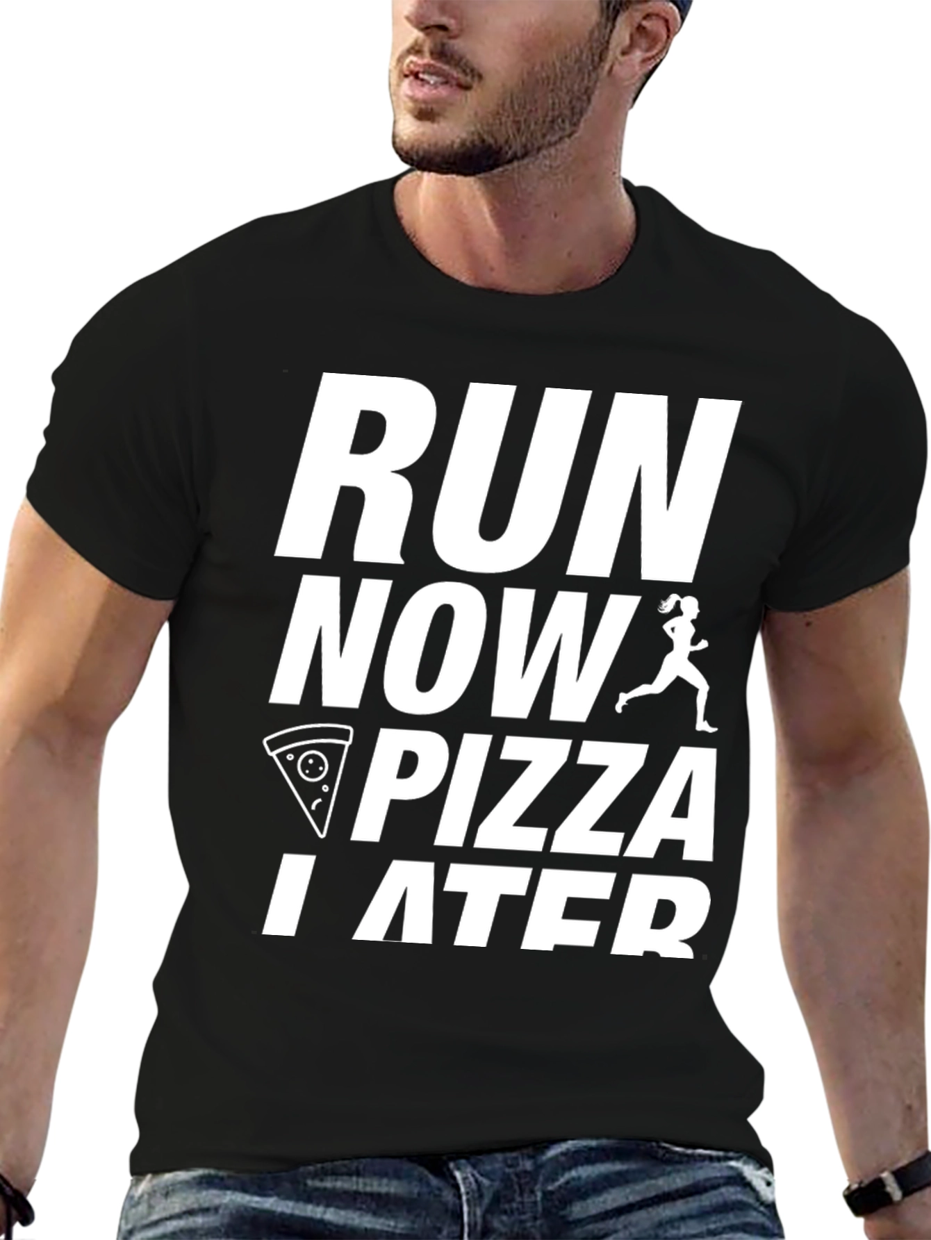 Run Now Pizza Later Graphic T-Shirt