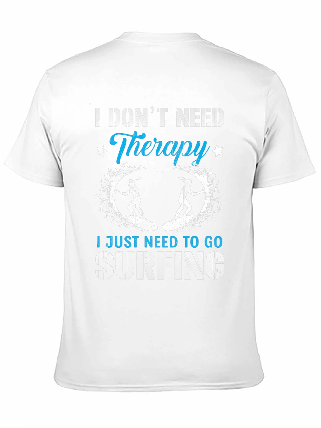 Surfing Therapy Graphic Tee - Black Cotton T-Shirt