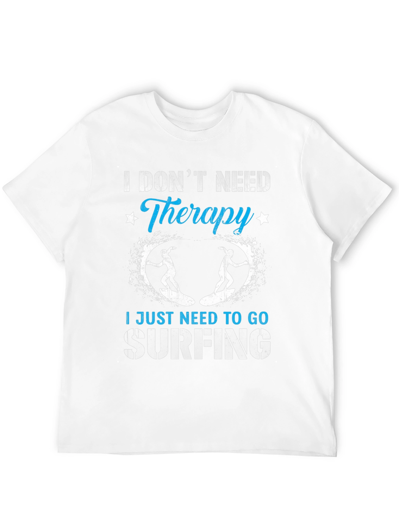 Surfing Therapy Graphic Tee - Black Cotton T-Shirt