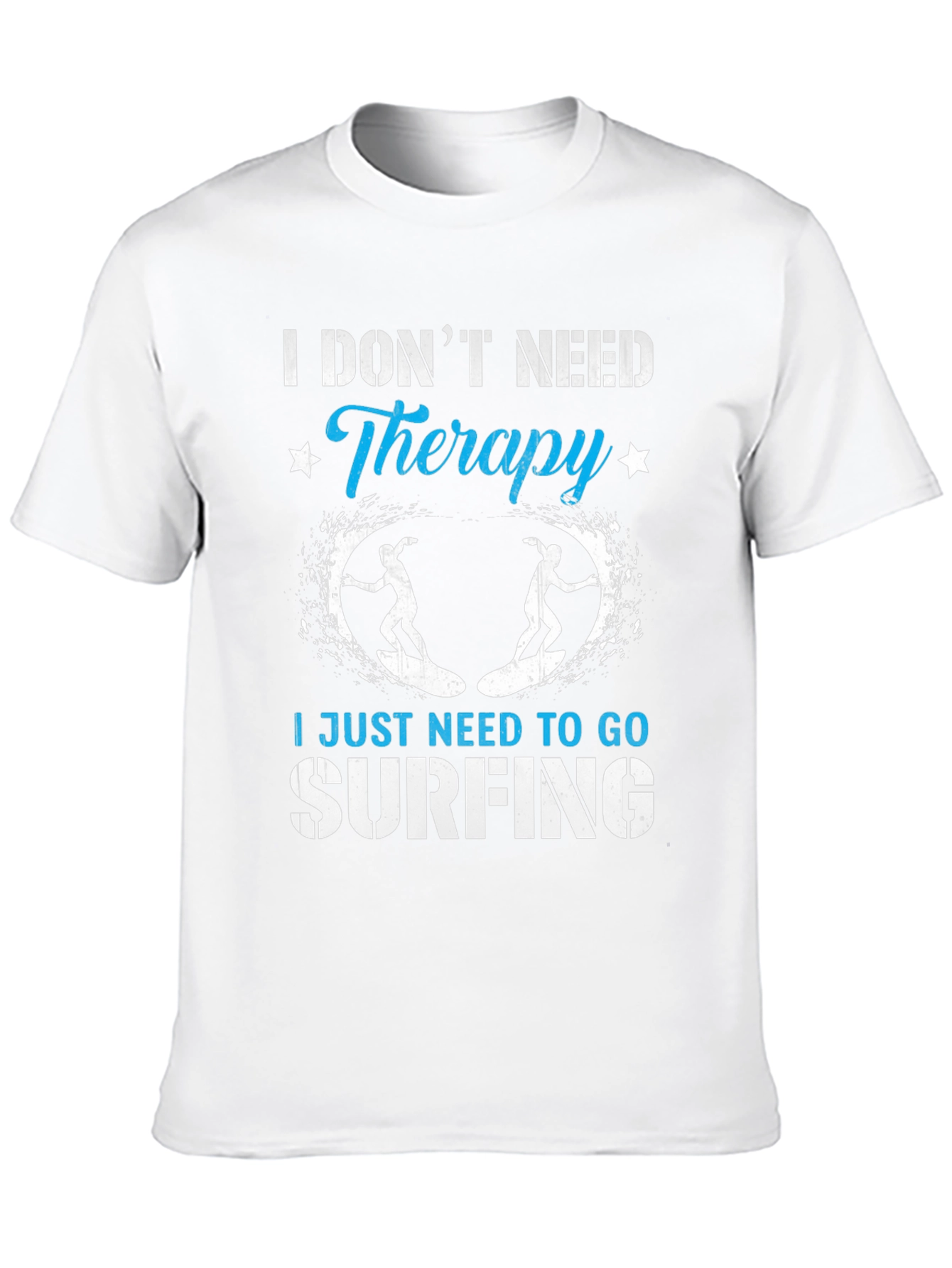 Surfing Therapy Graphic Tee - Black Cotton T-Shirt
