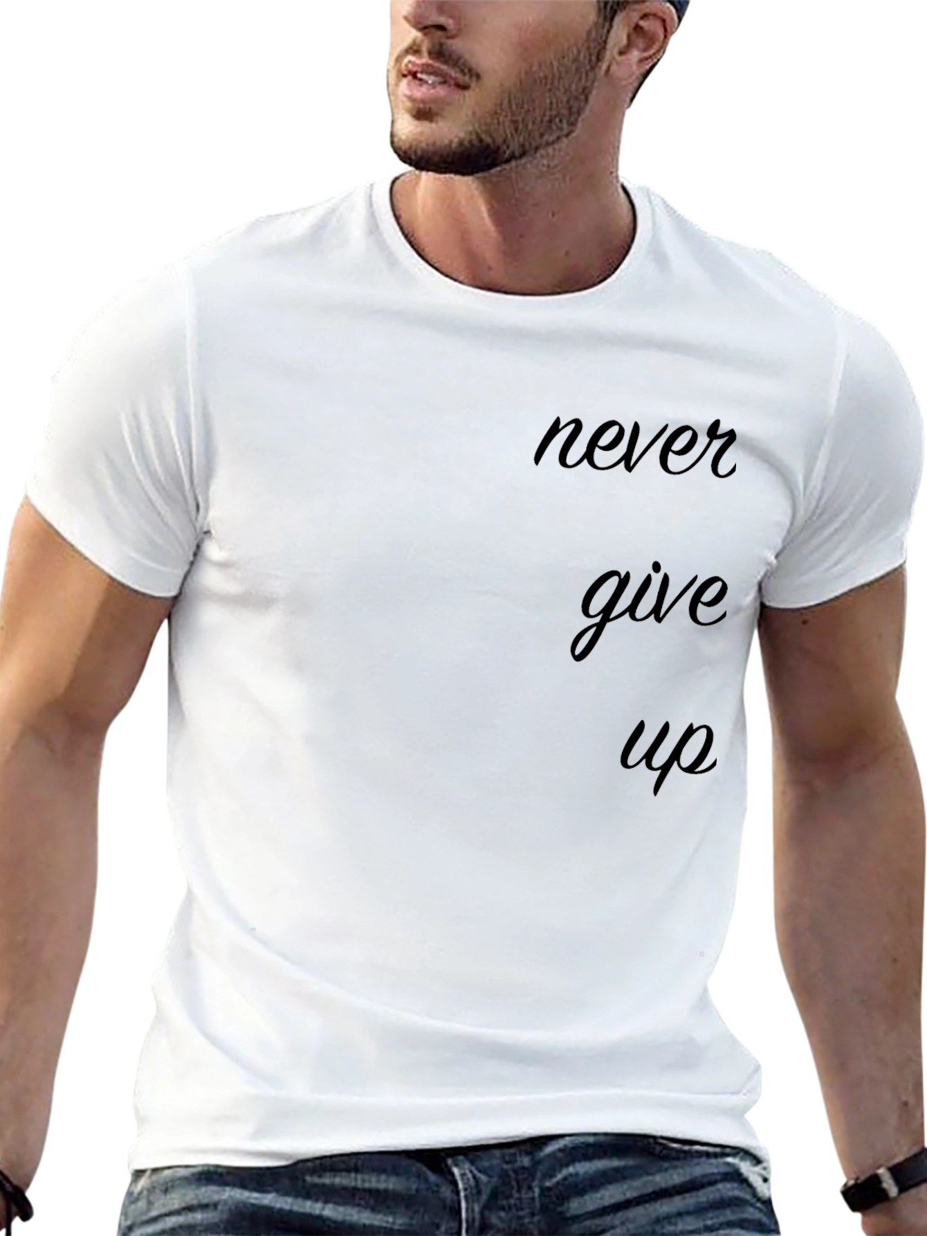 Never Give Up Black T-Shirt