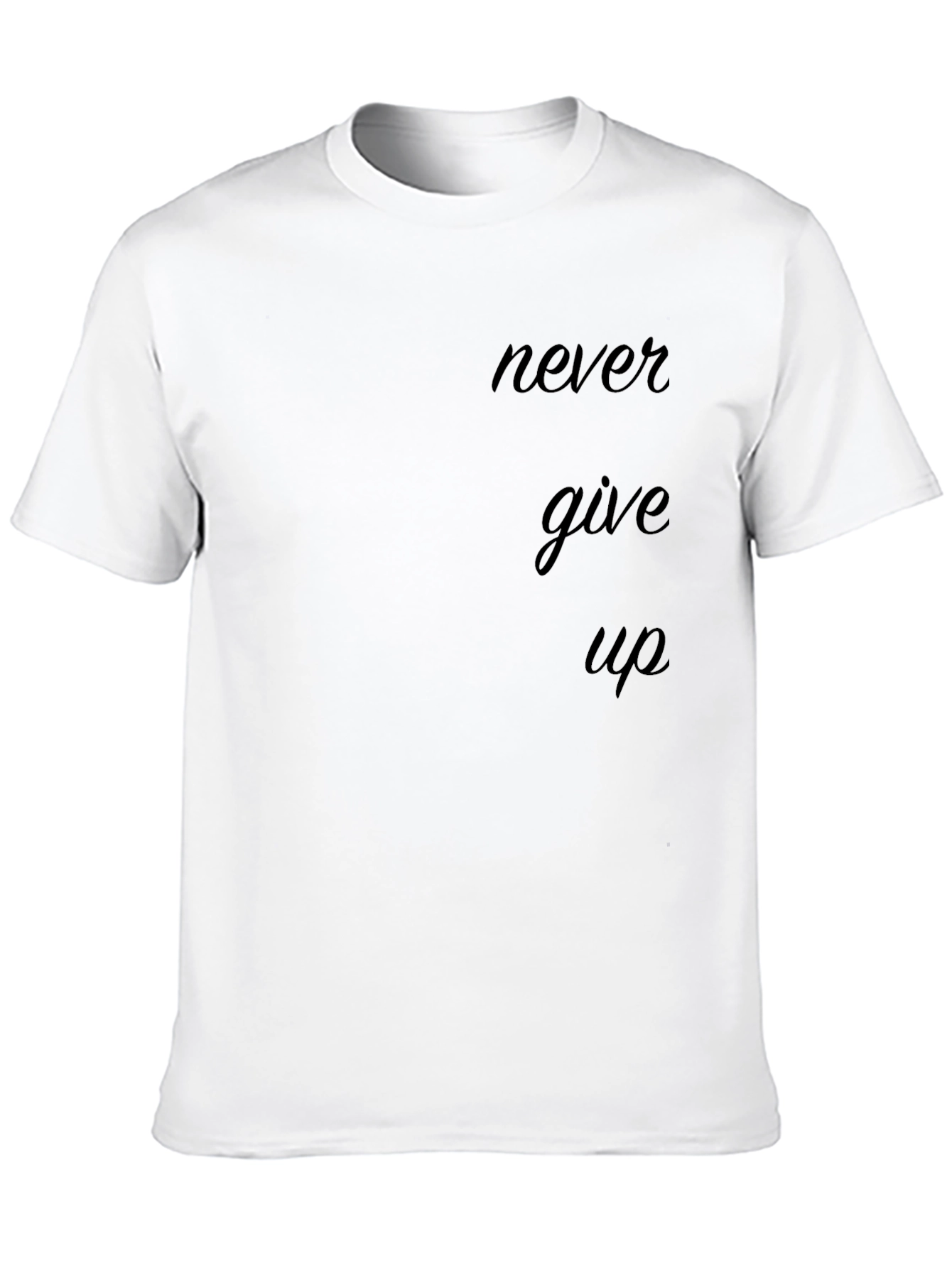 Never Give Up Black T-Shirt