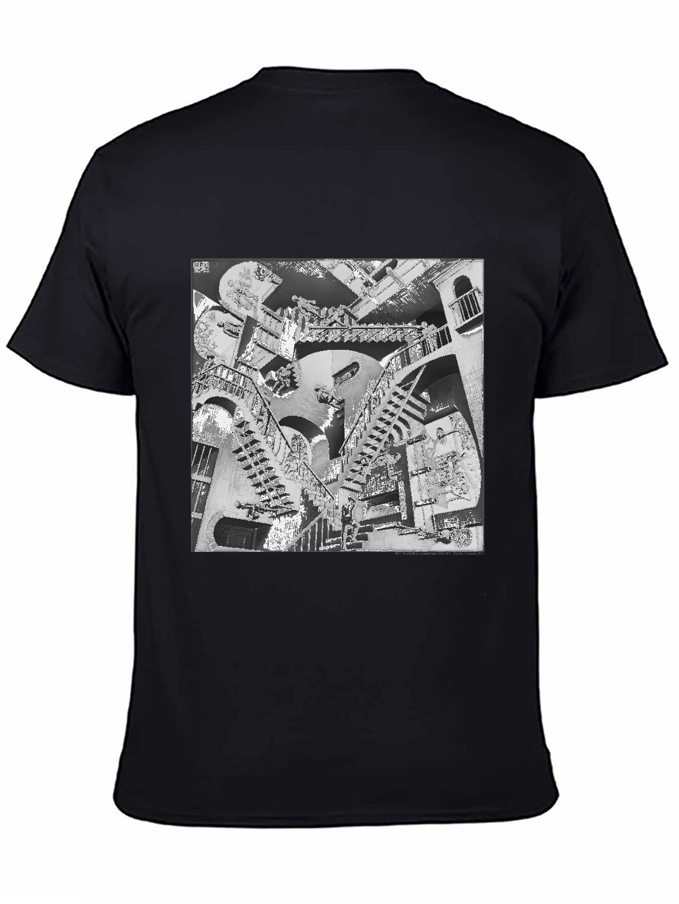 Escher Stairs Black Graphic Tee