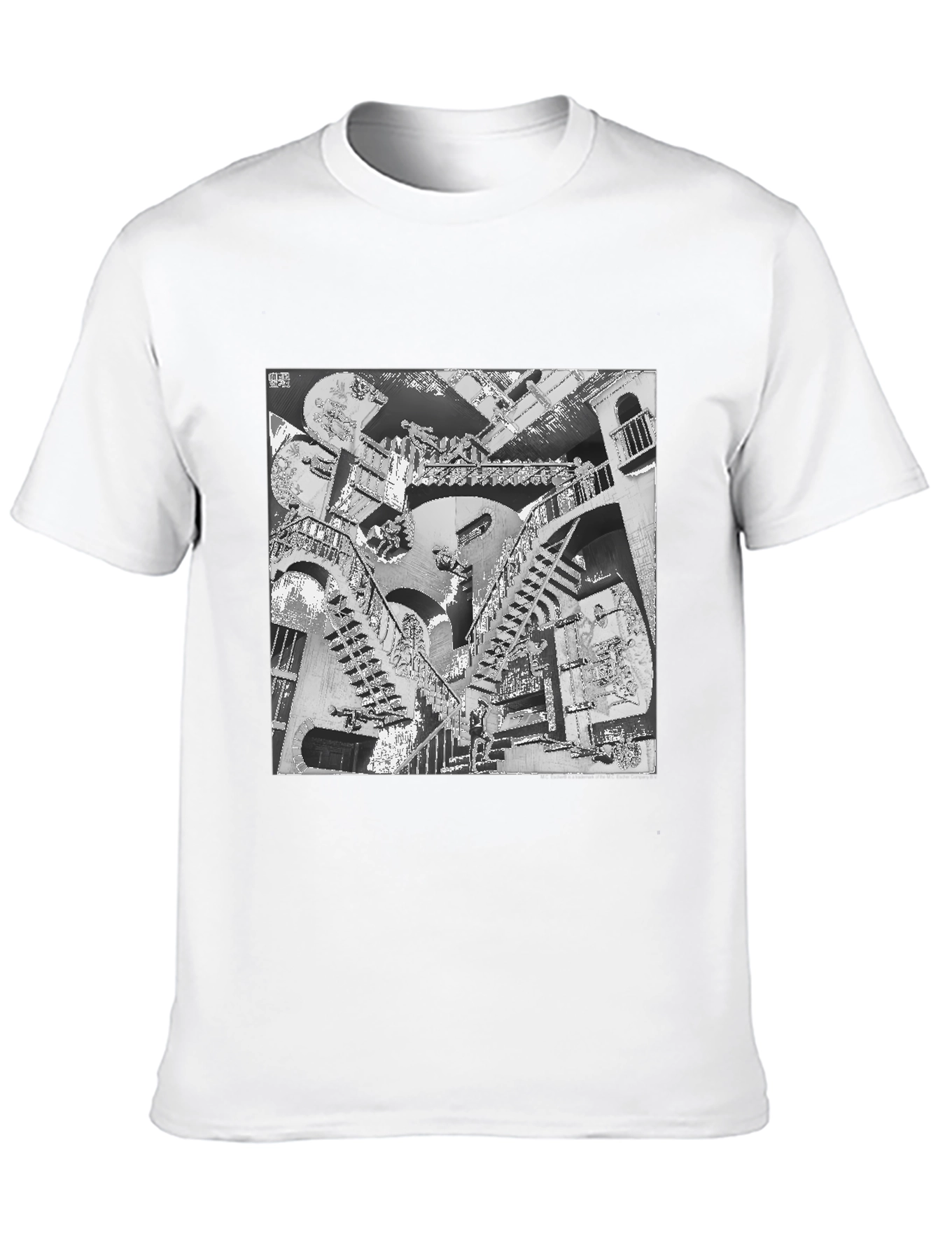 Escher Stairs Black Graphic Tee
