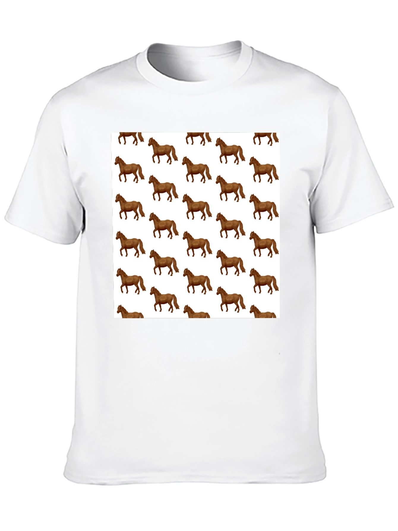 Novelty Horse Print Mens Black T-Shirt