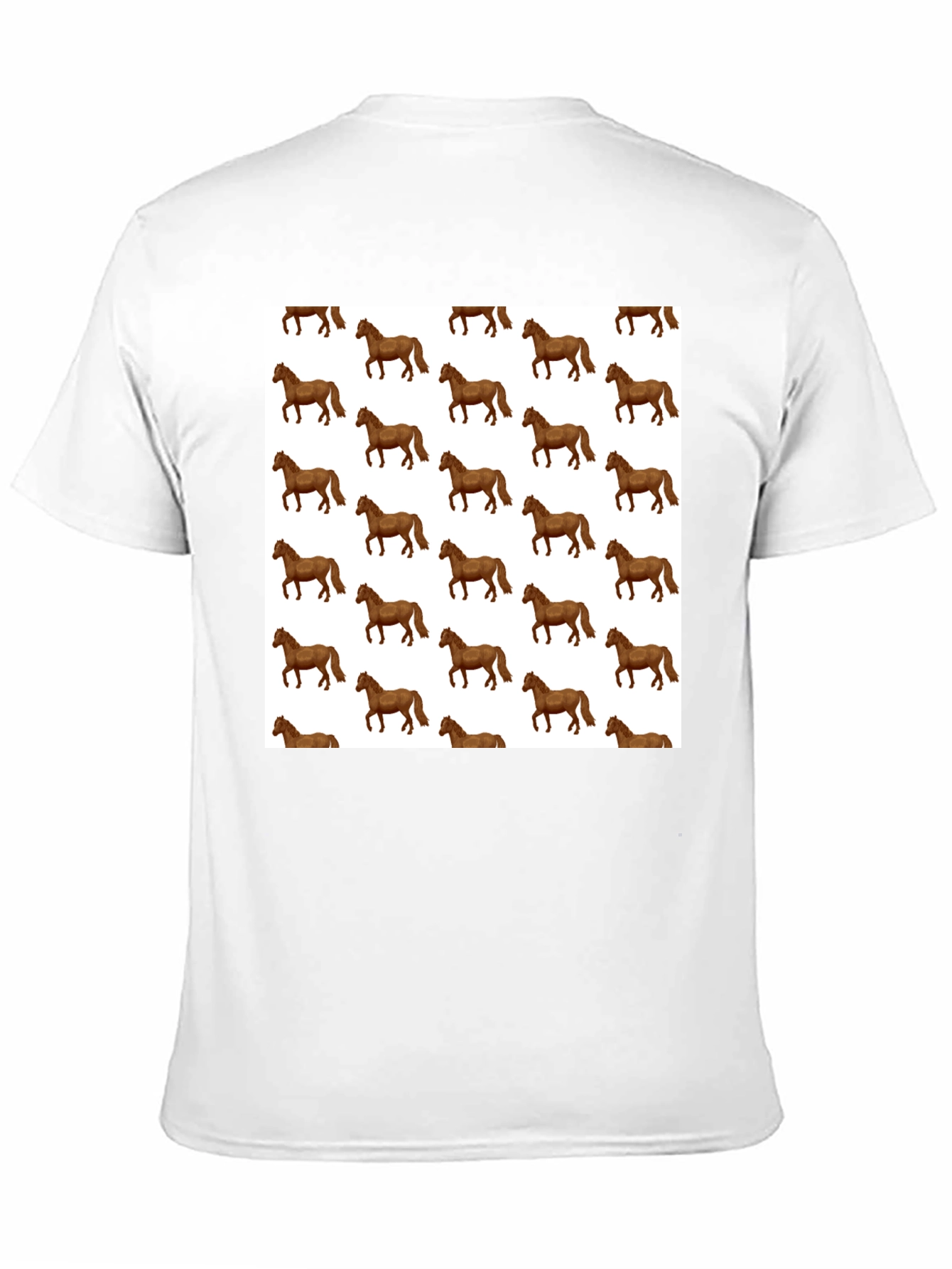 Novelty Horse Print Mens Black T-Shirt