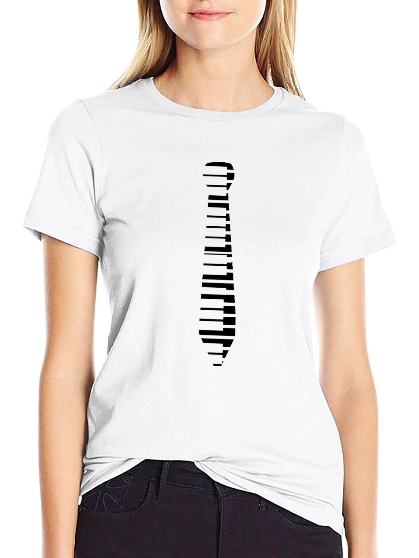 Piano Tie Graphic Black T-Shirt