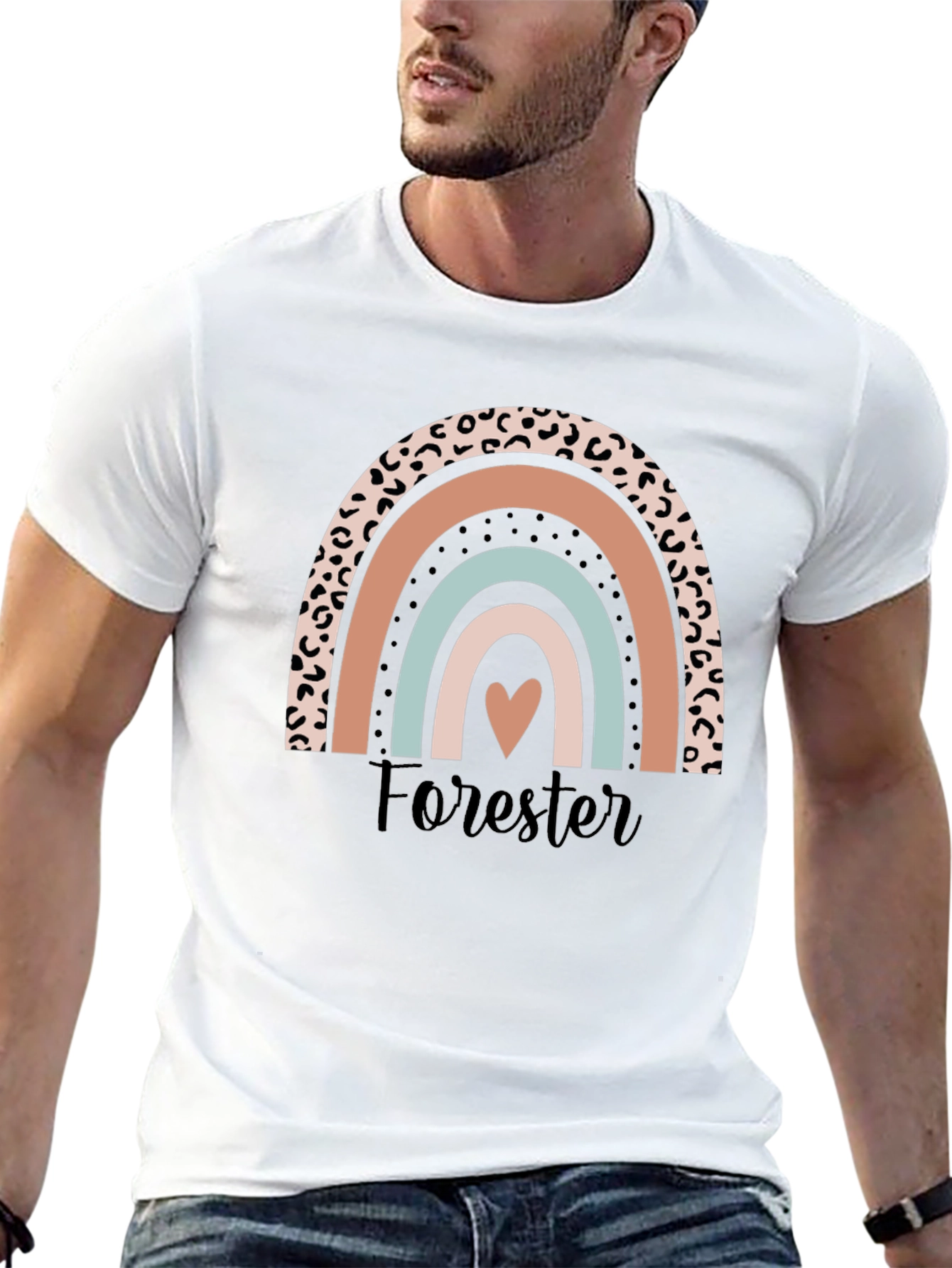 Forester Rainbow Heart Graphic Tee - Black