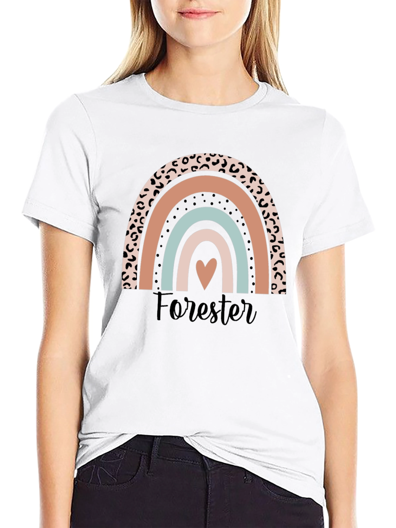 Forester Rainbow Heart Graphic Tee - Black