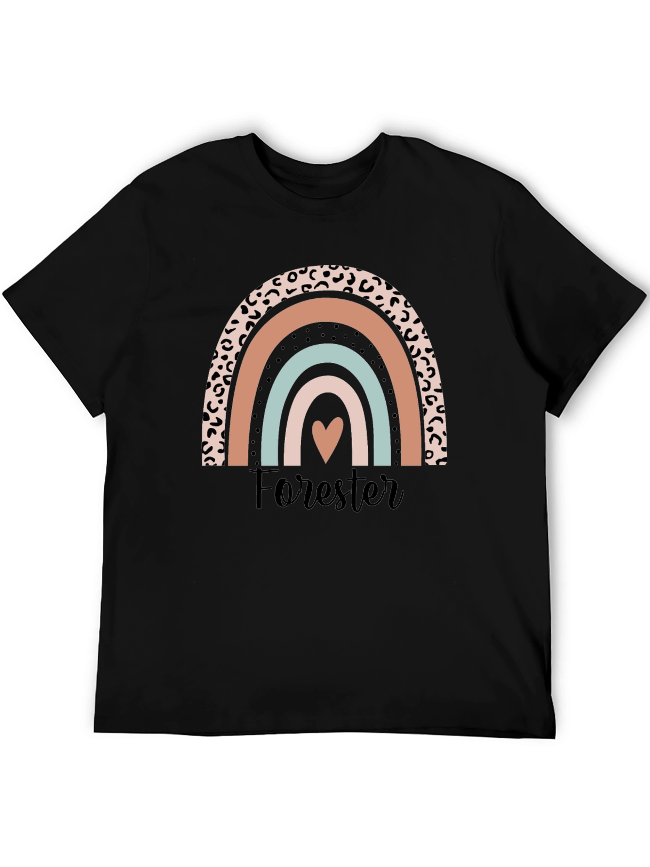 Forester Rainbow Heart Graphic Tee - Black